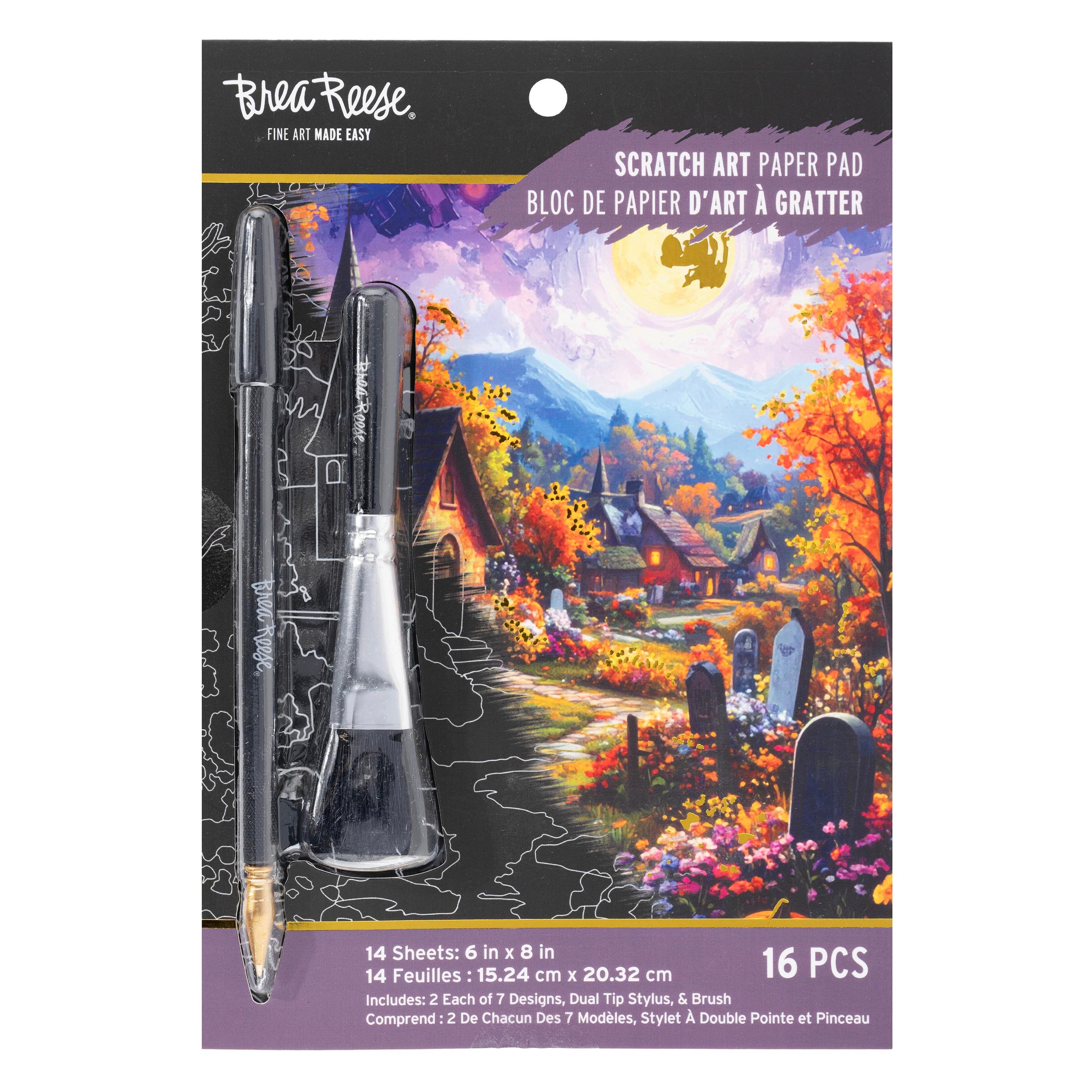 Brea Reese® 6" x 8" Bright Country Halloween Scratch Art Paper Pad