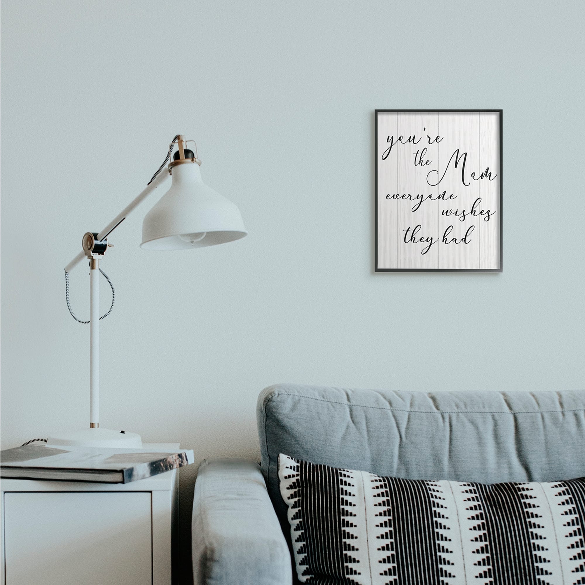 Stupell Industries You're the Mom Phrase Motivational Family Appreciation in Black Frame Wall Art
