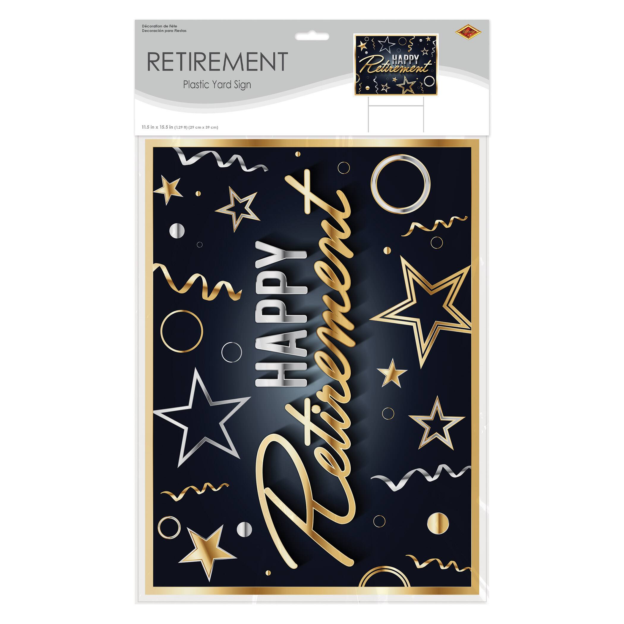Beistle 11.5" x 15.5" Happy Retirement Plastic Yard Sign