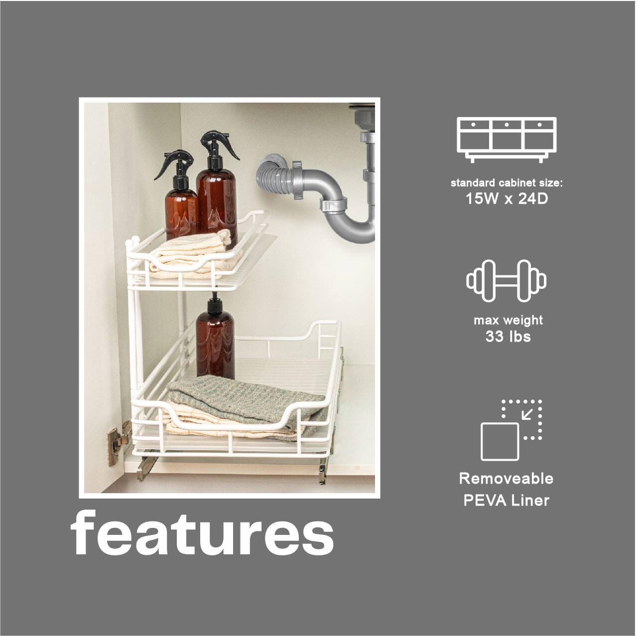 Household Essentials Glidez 2-Tier Cabinet Organizer