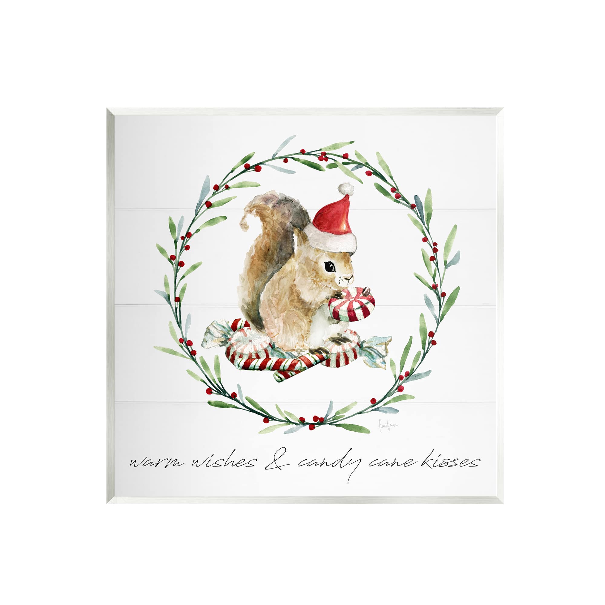 Stupell Industries Warm Wishes & Candy Kisses Phrase Wall Plaque Art