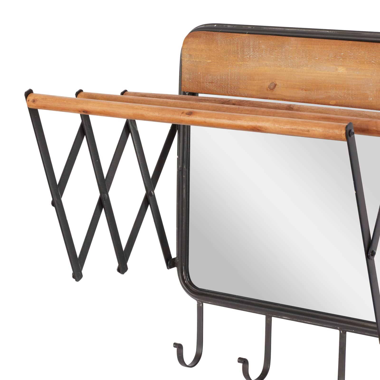 Brown Metal Industrial Wall Hook, 19" x 19" x 14"