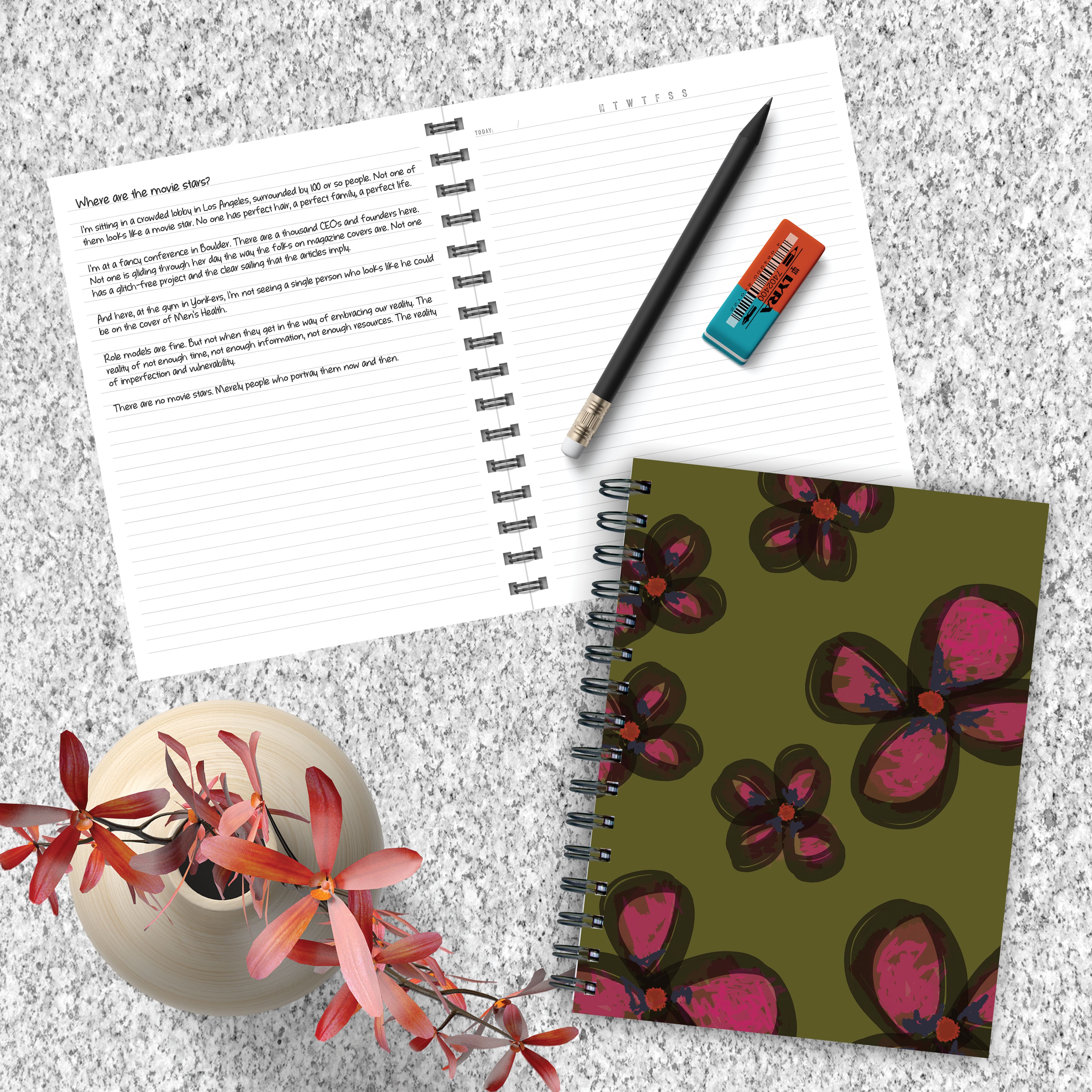 TF Publishing Painted Flowers Spiral Lined Journal