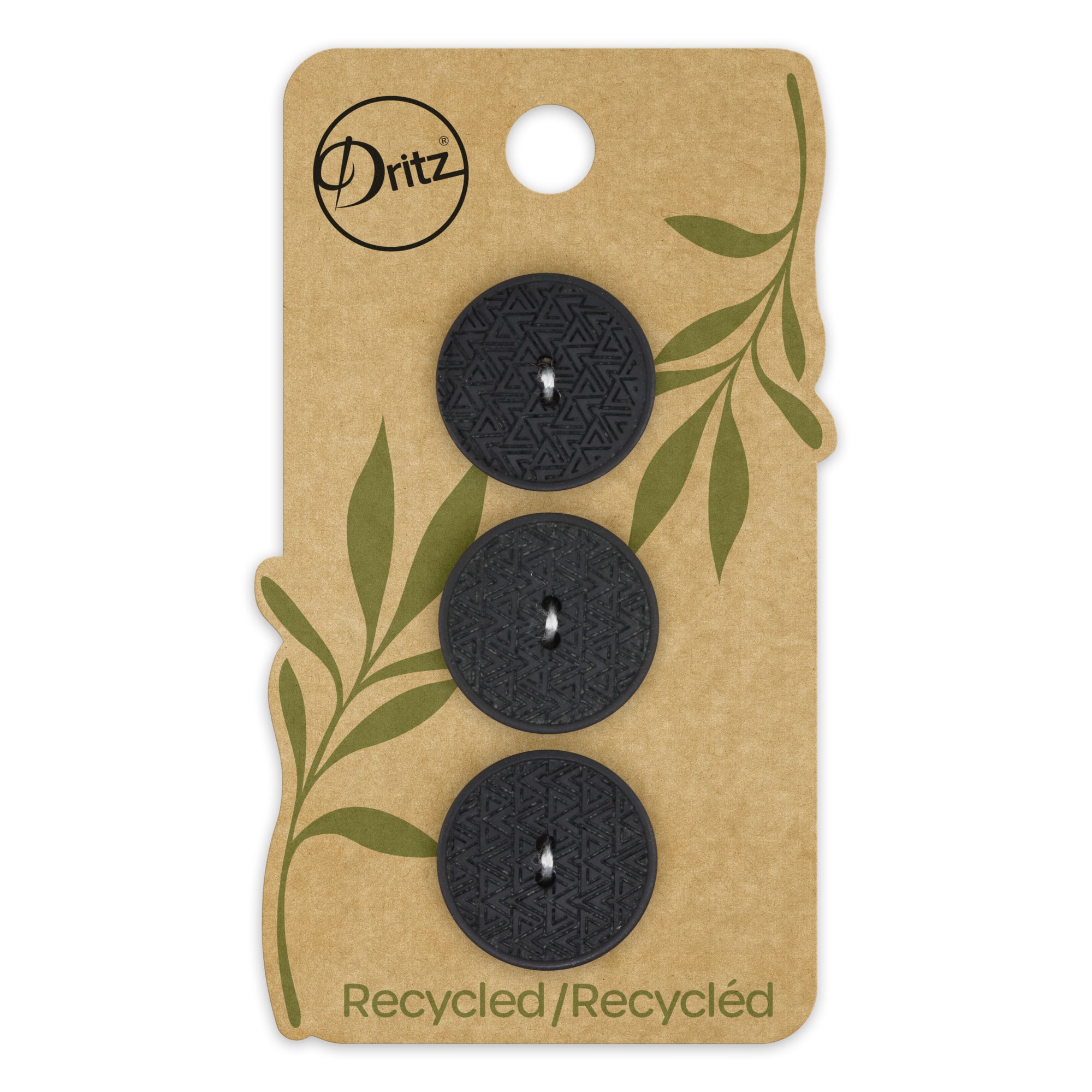 Dritz® 20mm Recycled Hemp Geometric Round Button, 9ct.