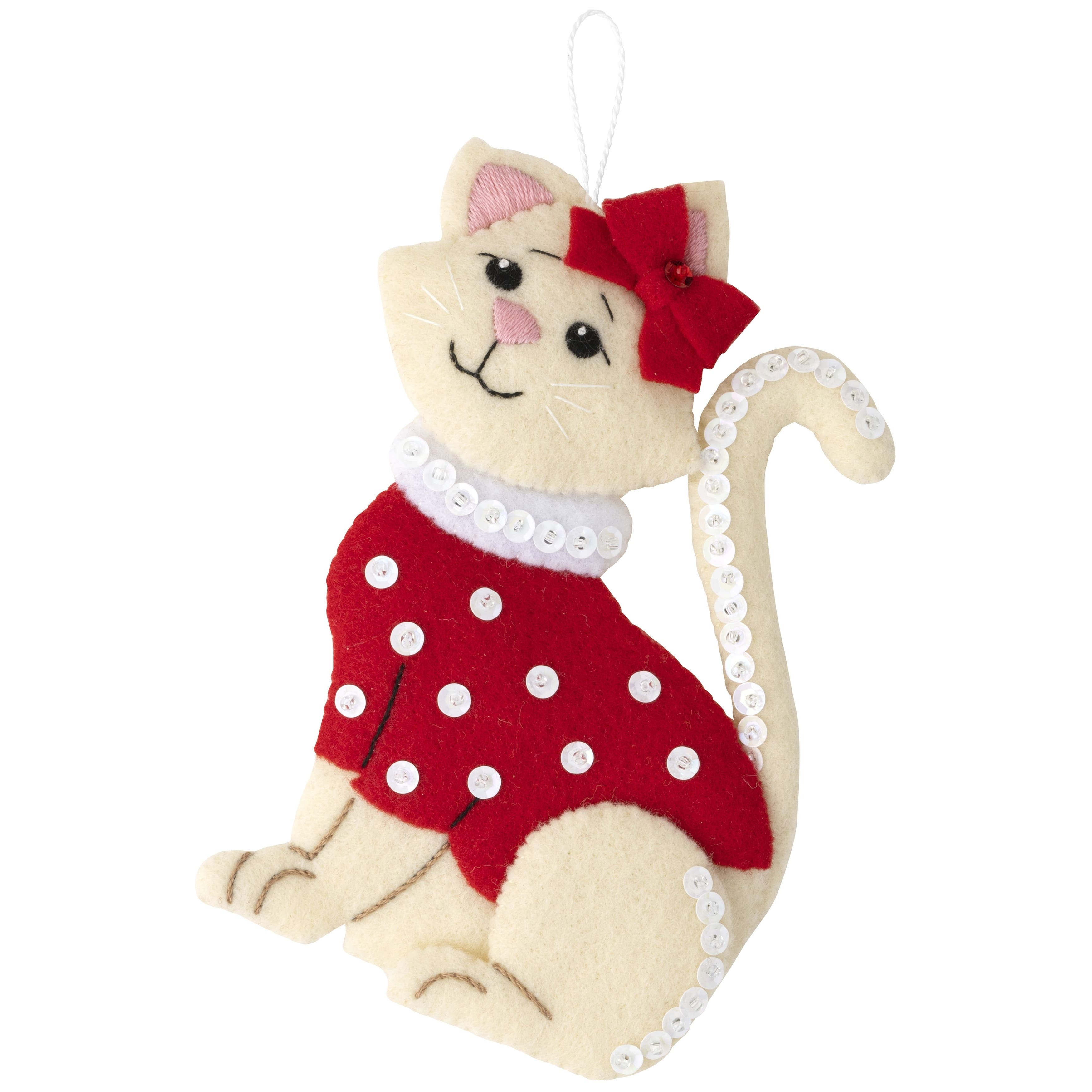 Bucilla® Cats in Ugly Sweaters Felt Ornaments Applique Kit Set