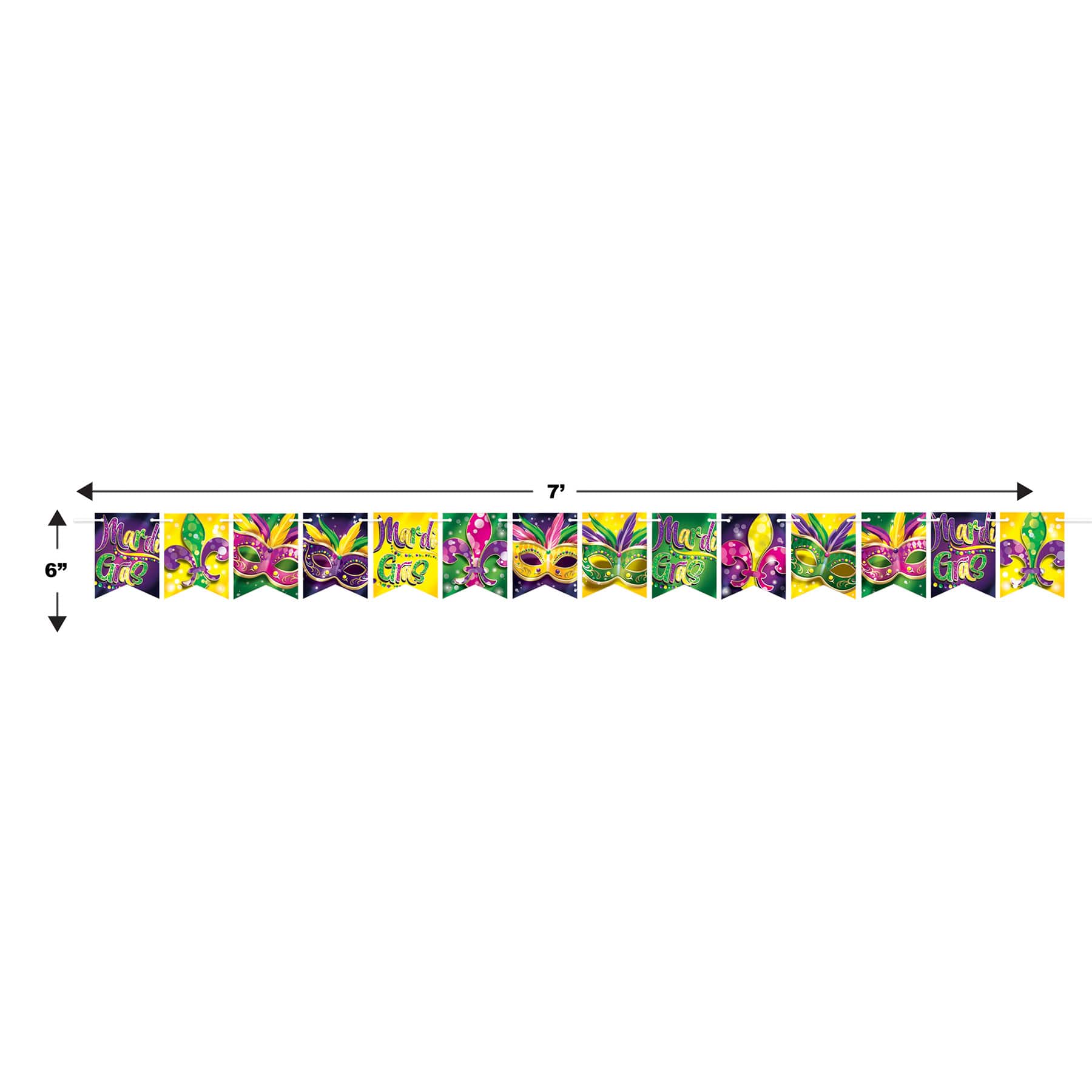 Beistle 7ft. Foil Mardi Gras Streamer