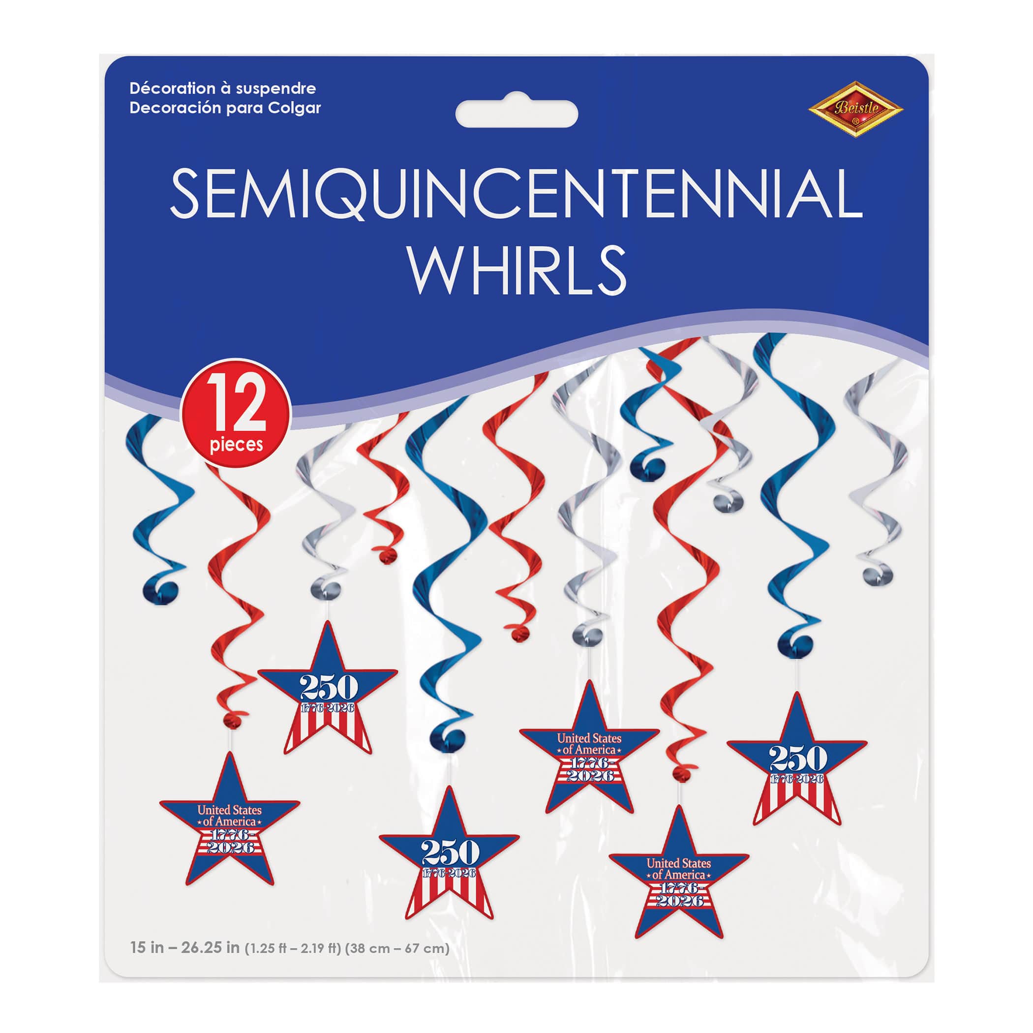 Beistle Semiquincentennial Whirls, 12ct.