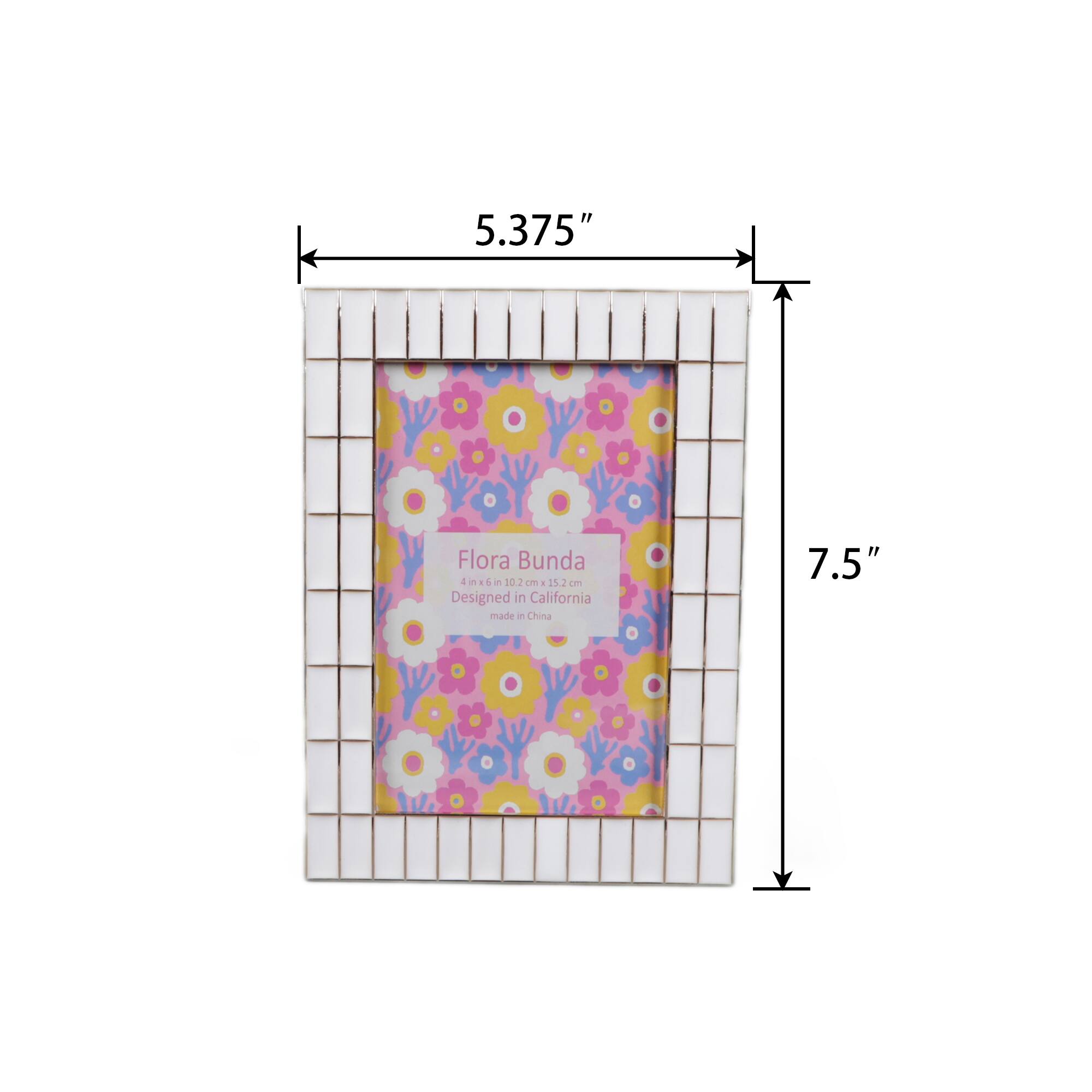 Flora Bunda 4" x 6" Double Brick Wall Zinc Alloy Picture Frame
