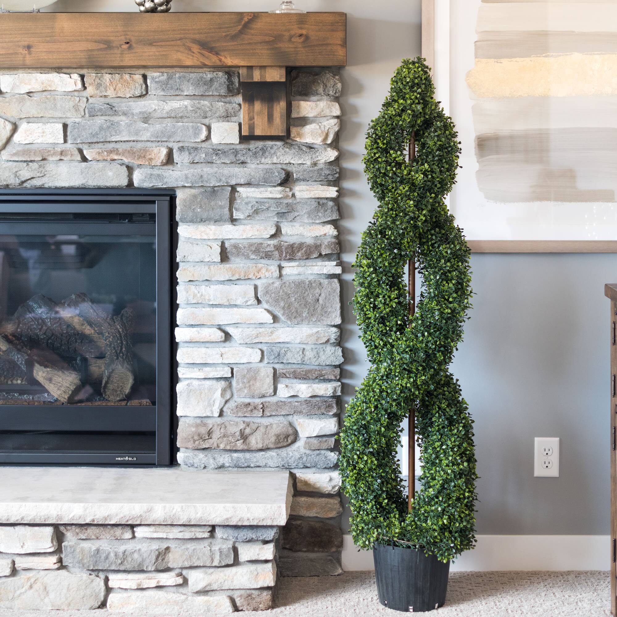 5ft. Green Boxwood Double Spiral Topiary Tree