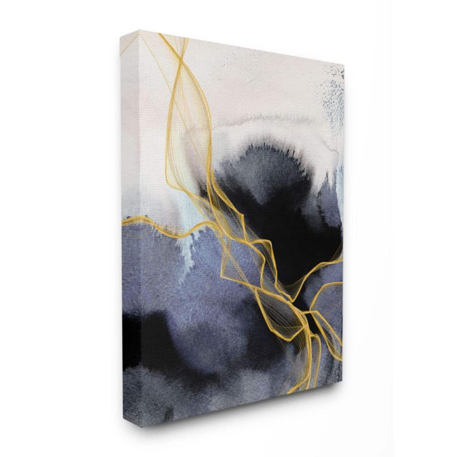 Stupell Industries Modern Coastal Abstract Lines Canvas Wall Art