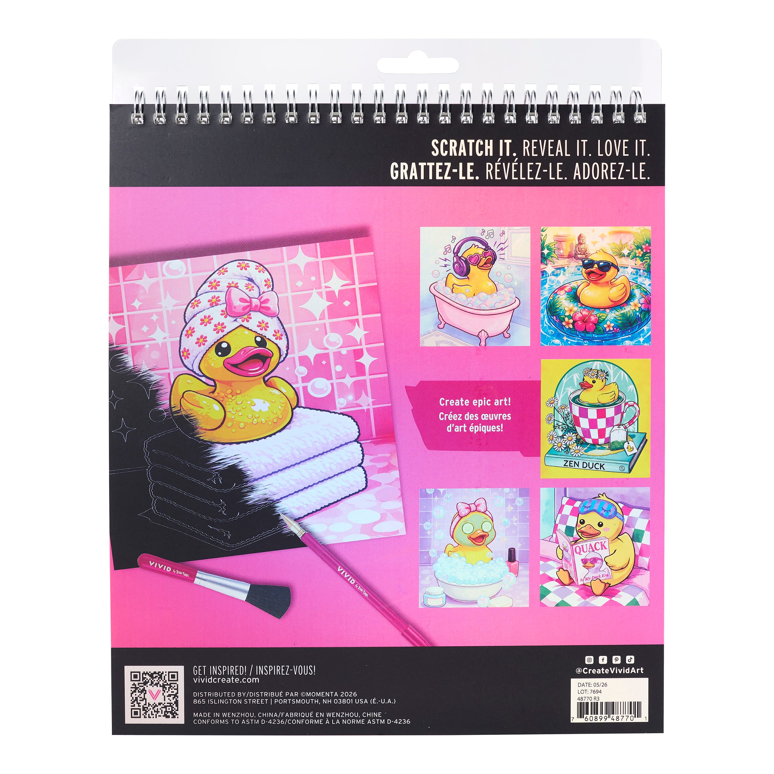 Vivid by Brea Reese® Rubber Ducky Scratch Art Paper Pad