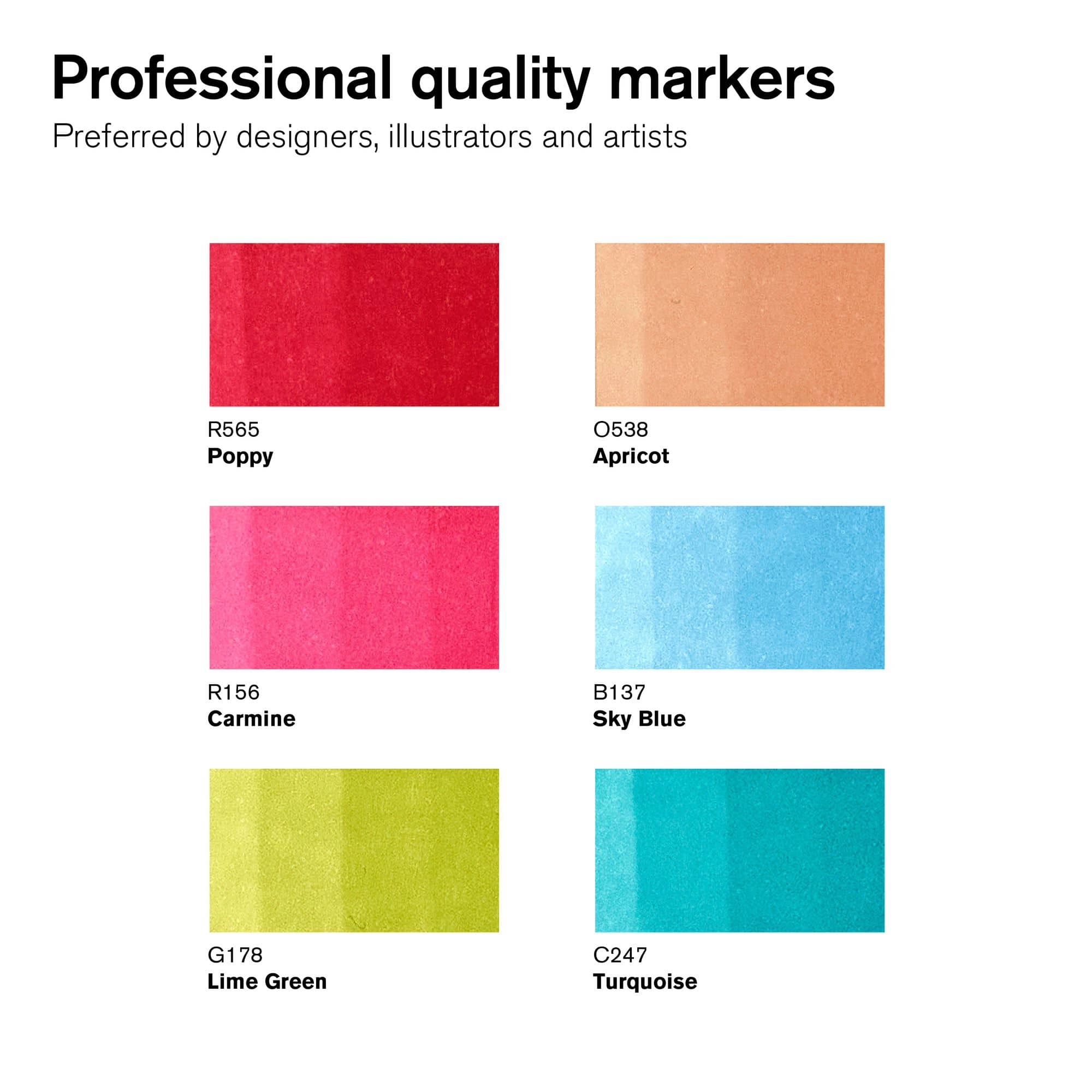 Winsor & Newton® ProMarker Brush™ Mid Tones Marker Set