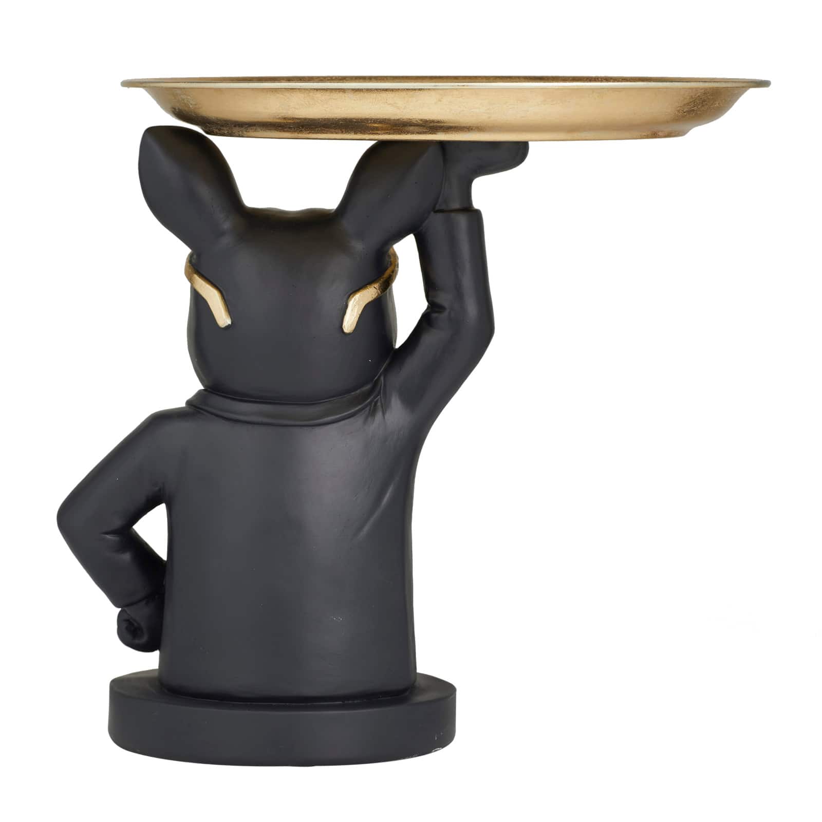 Black Polystone Traditional Sculpture, 14" x 15" x 14"