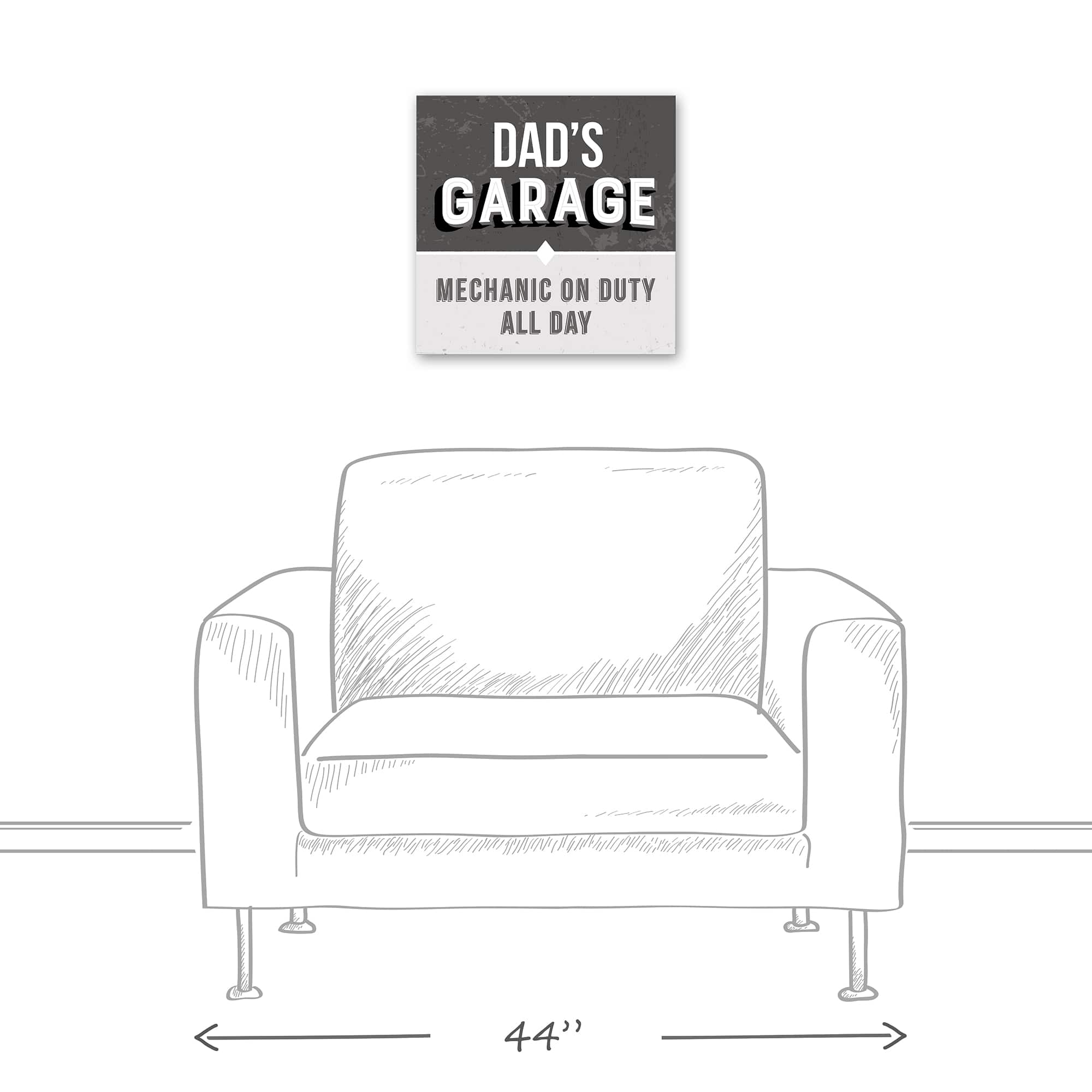 Garage Gray Dad Canvas Wall Art