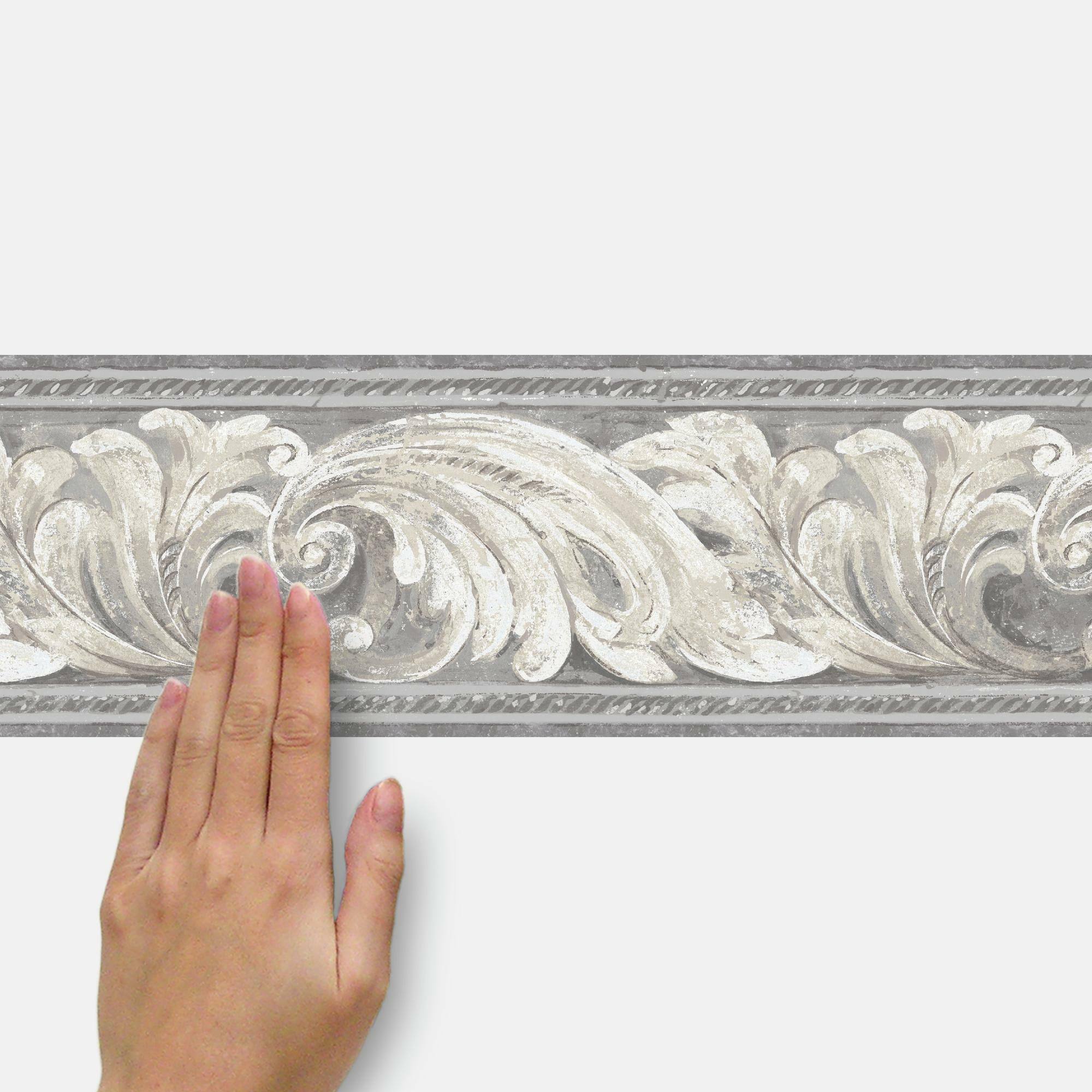 RoomMates Scrolling Leaves Architectural Peel & Stick Border