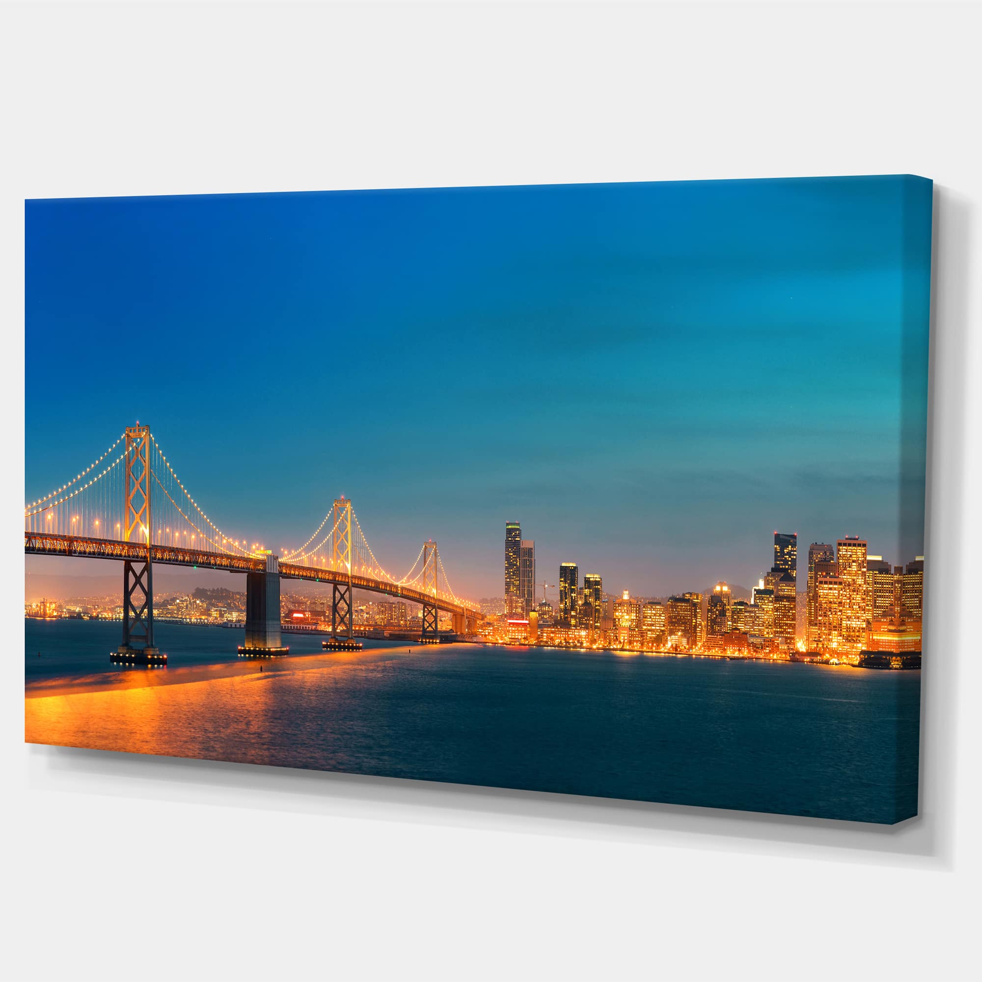 Designart - Illuminated San Francisco Skyline - Cityscape Canvas Print