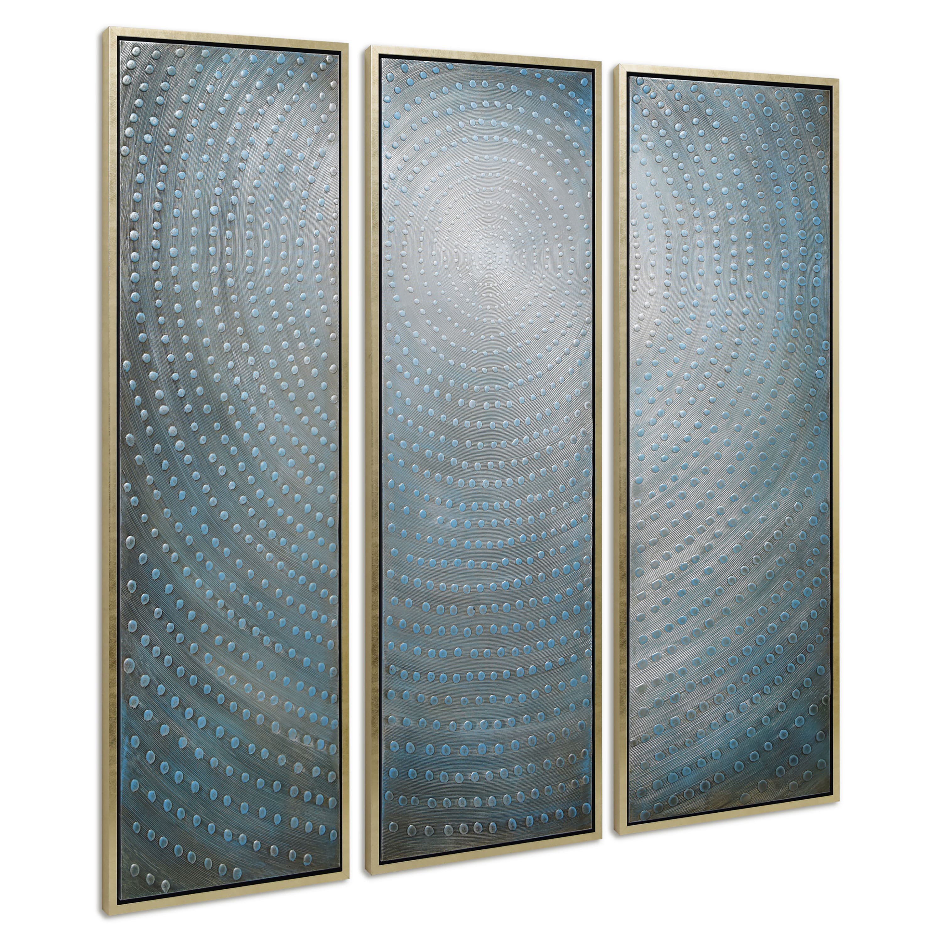 Empire Art Direct 20" x 60" Concentric Textured & Metallic Hand Painted Canvas Wall Art Set