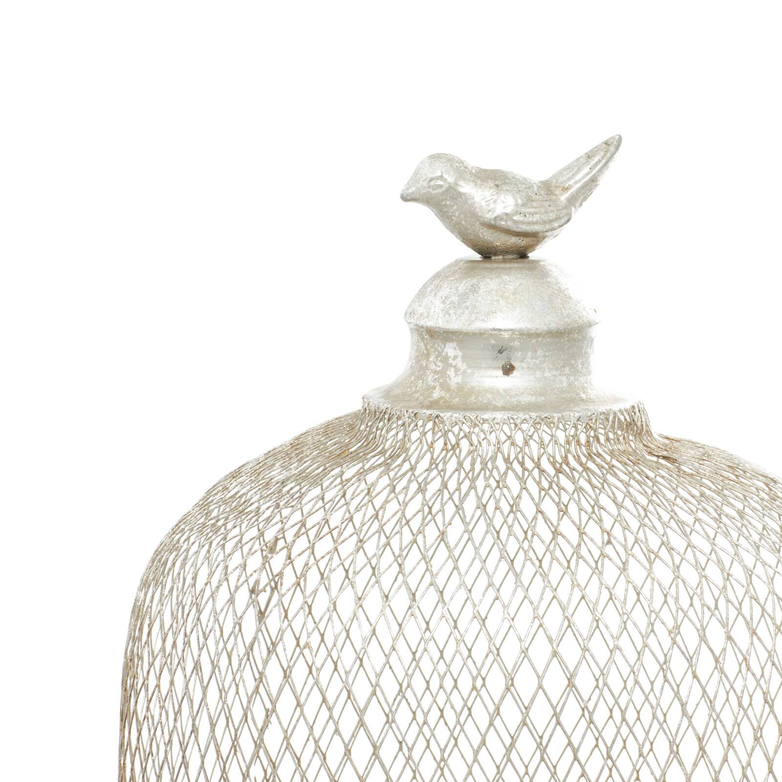 Silver Metal Contemporary Lantern Set, 17" & 12"