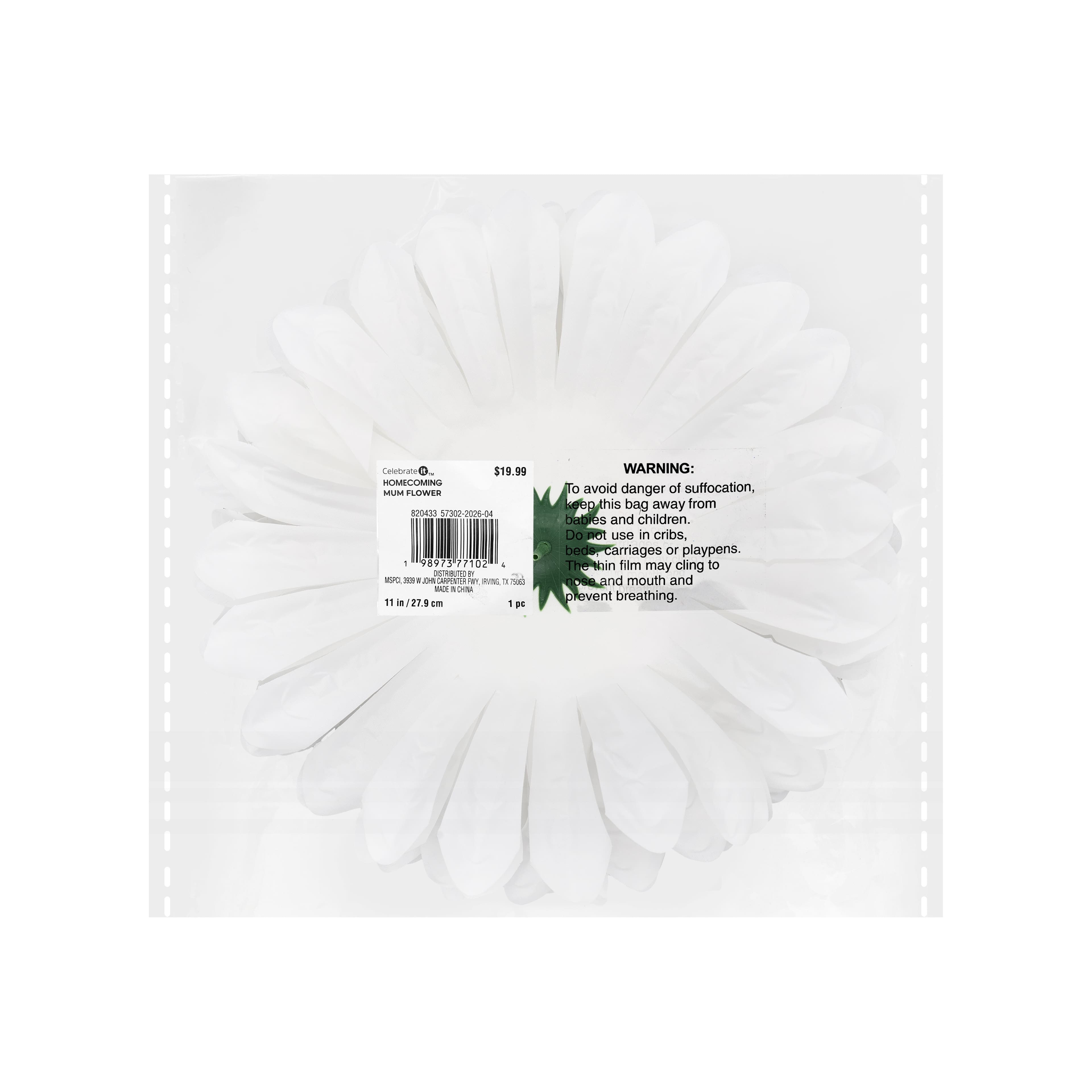 11" White Mum Flower by Celebrate It®