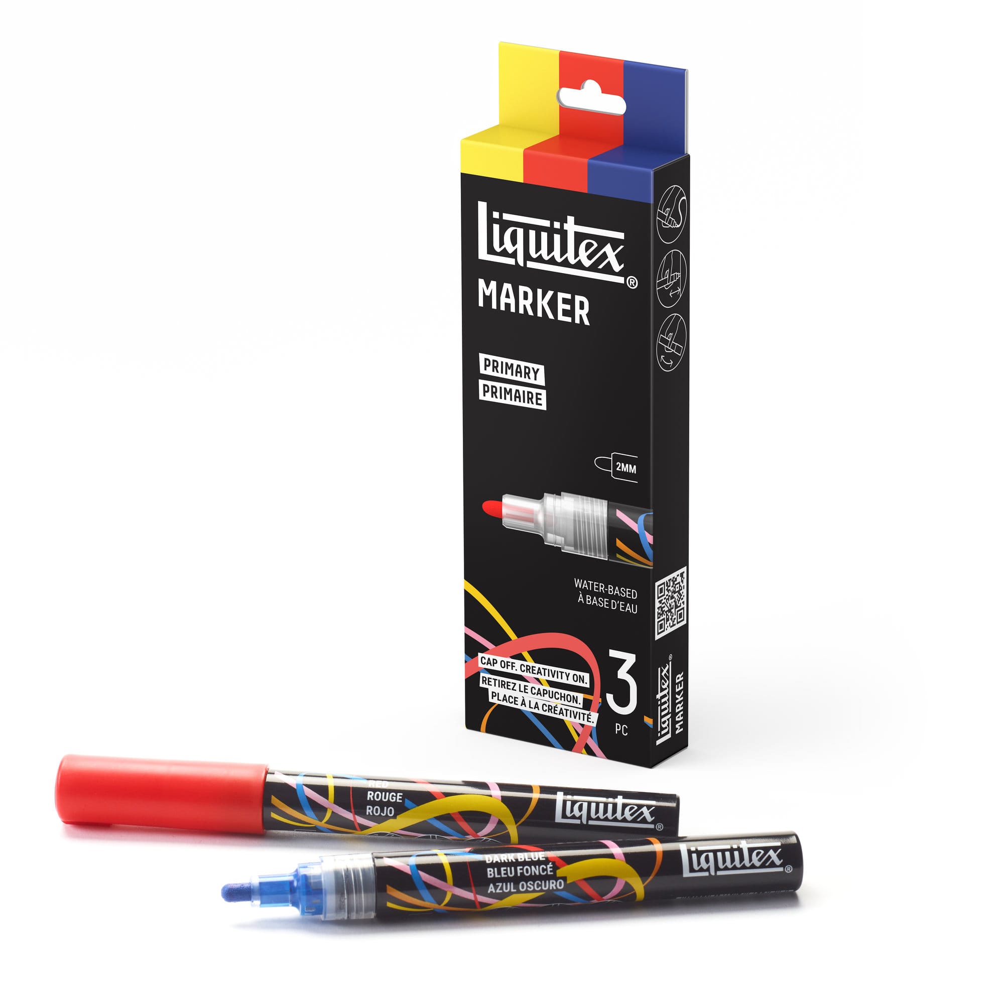 Liquitex® 2mm Primary 3 Color Marker Set
