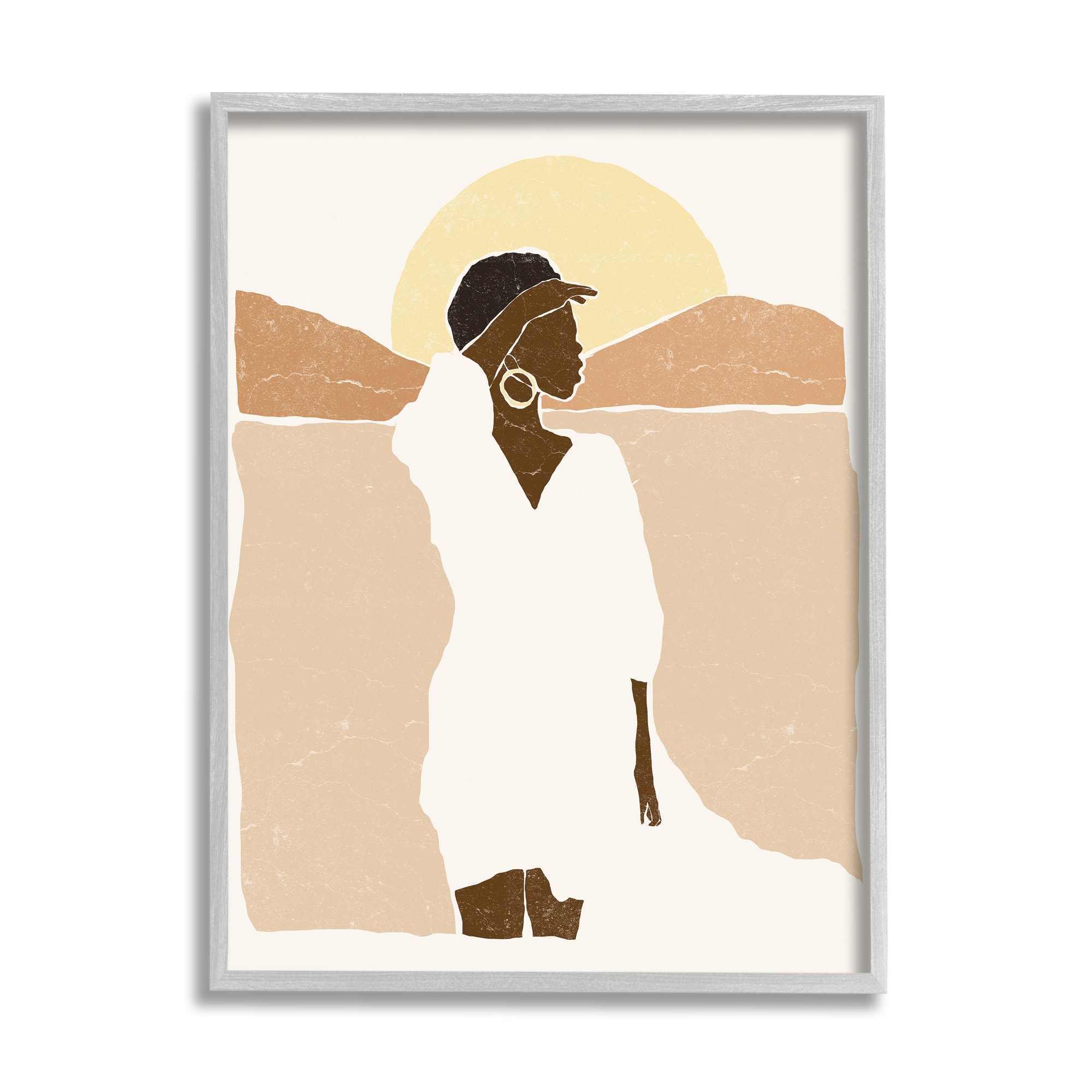 Stupell Industries Woman Gazing Across Canyon Desert Sunrise Landscape Framed Wall Art