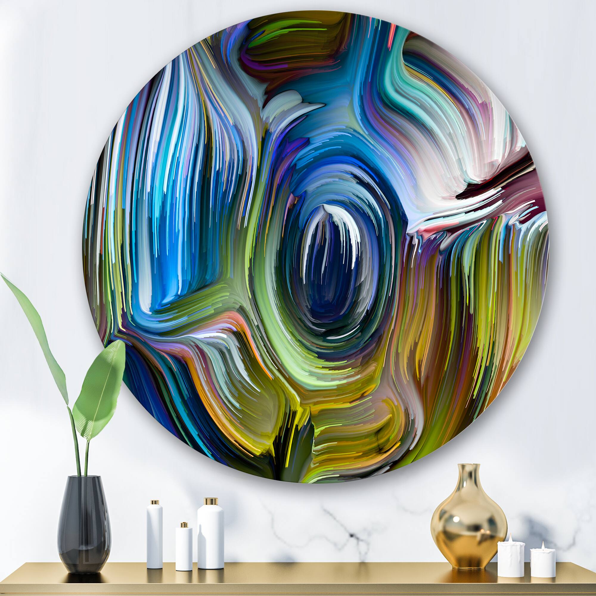 Designart - Colour Fusion - Modern Metal Circle Wall Art