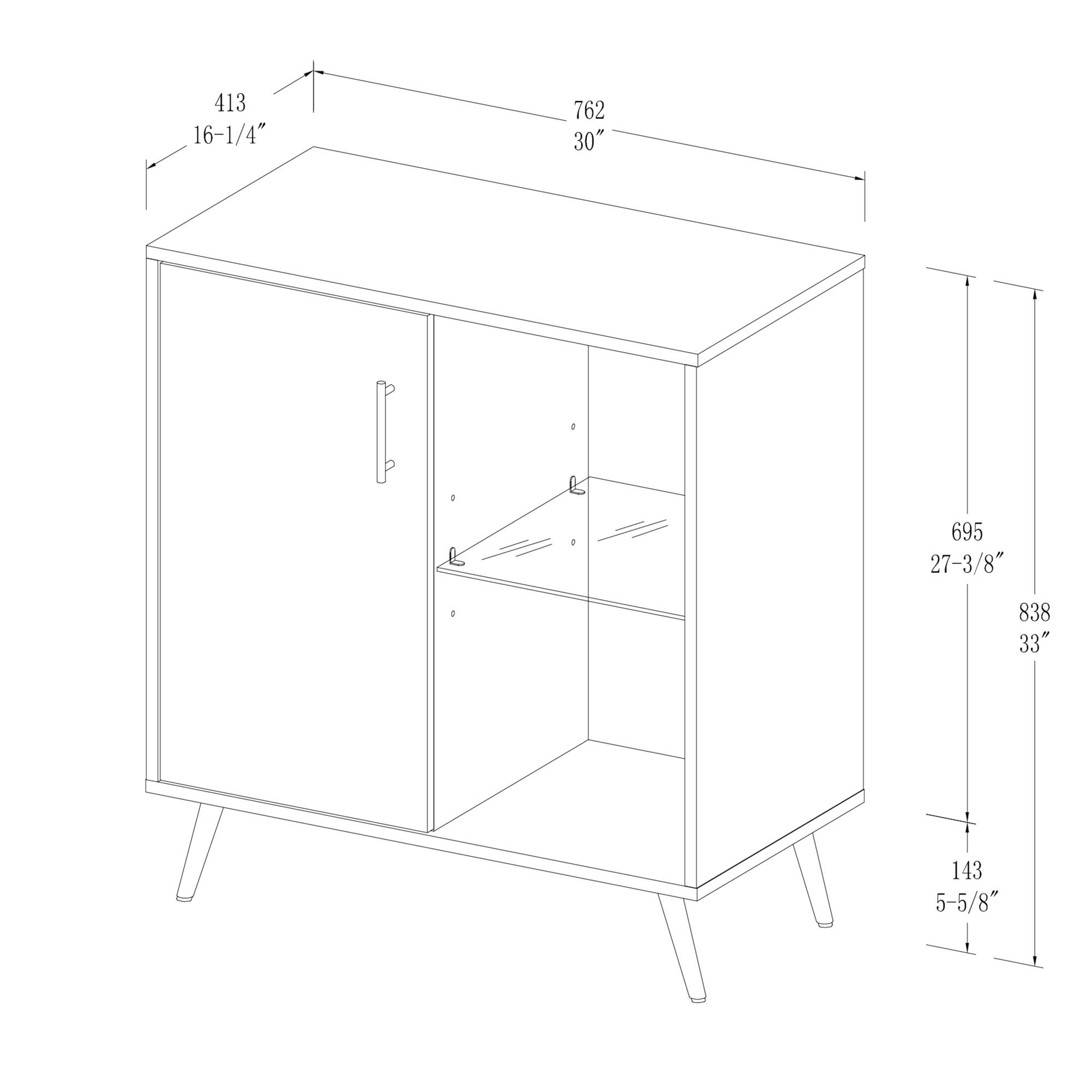Walker Edison 30" Dark Walnut 1 Door Modern Wood Accent Cabinet