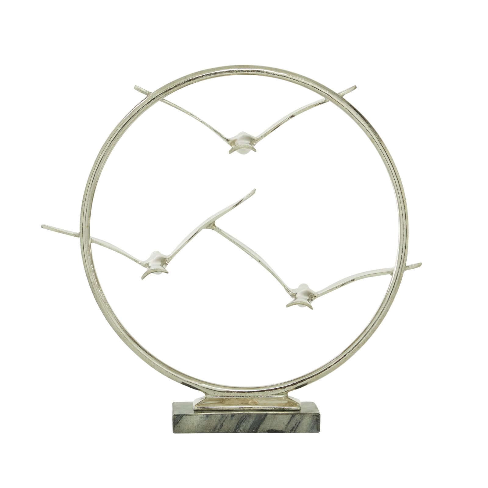 Silver Aluminum Modern Sculpture, Bird 18" x 19" x 5"