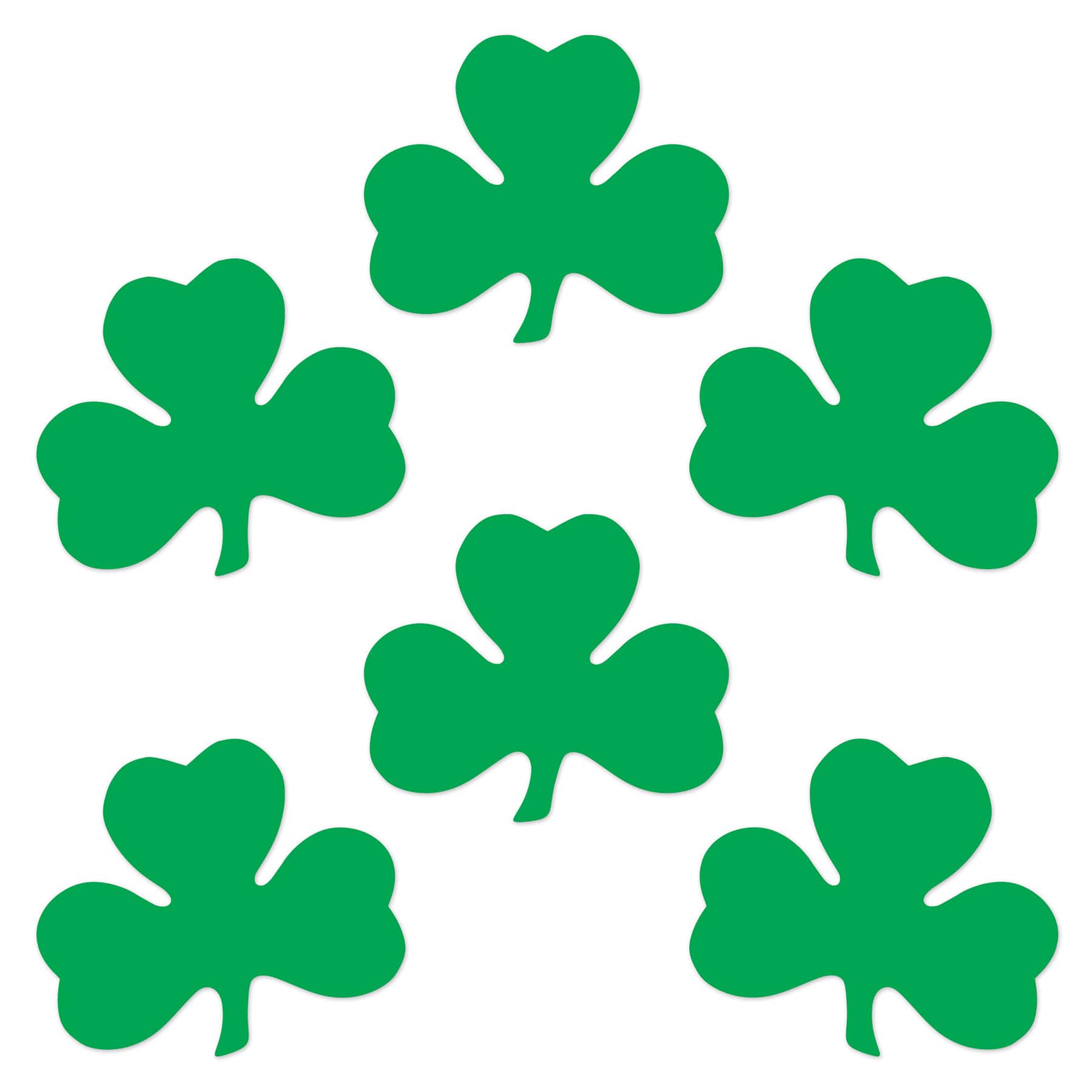 Beistle 12" Green Printed Shamrock Cutouts, 6ct.