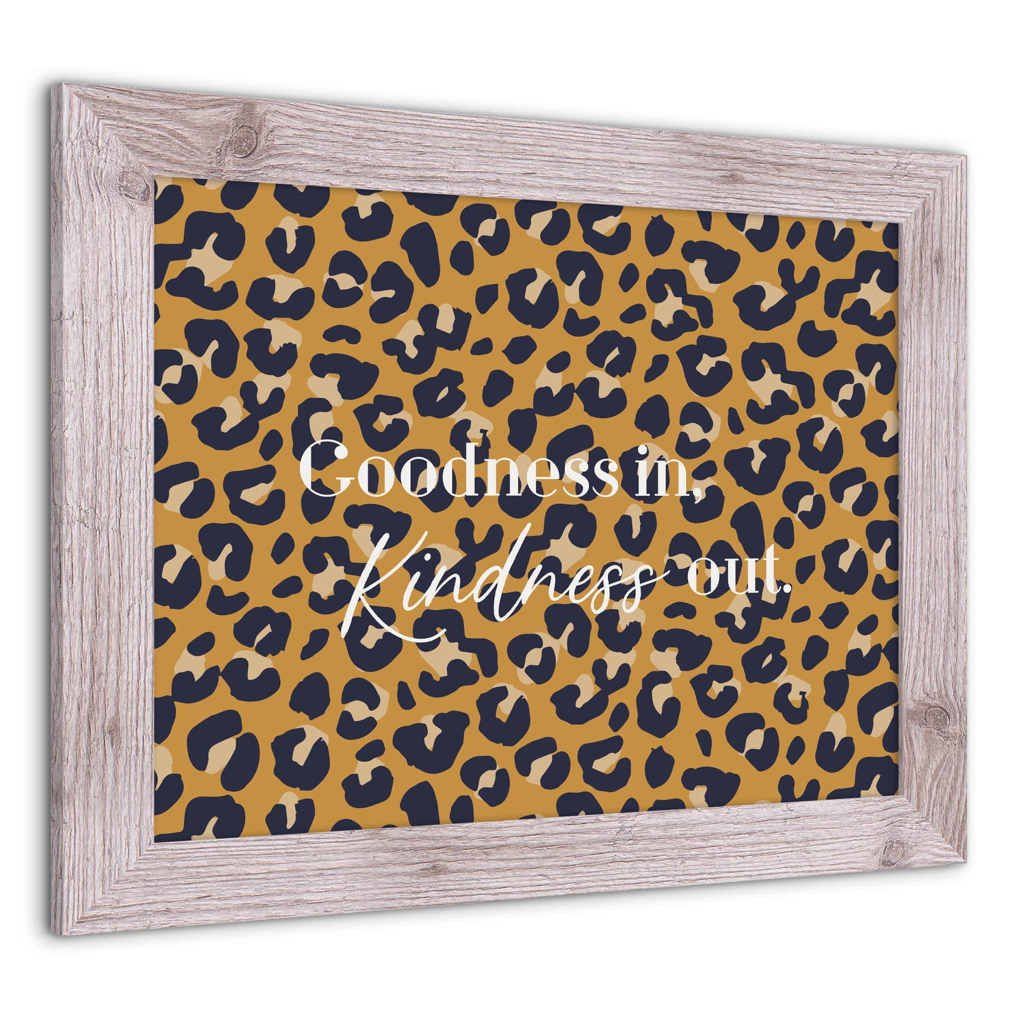 Goodness in Kindness Out Leopard Print in White Frame