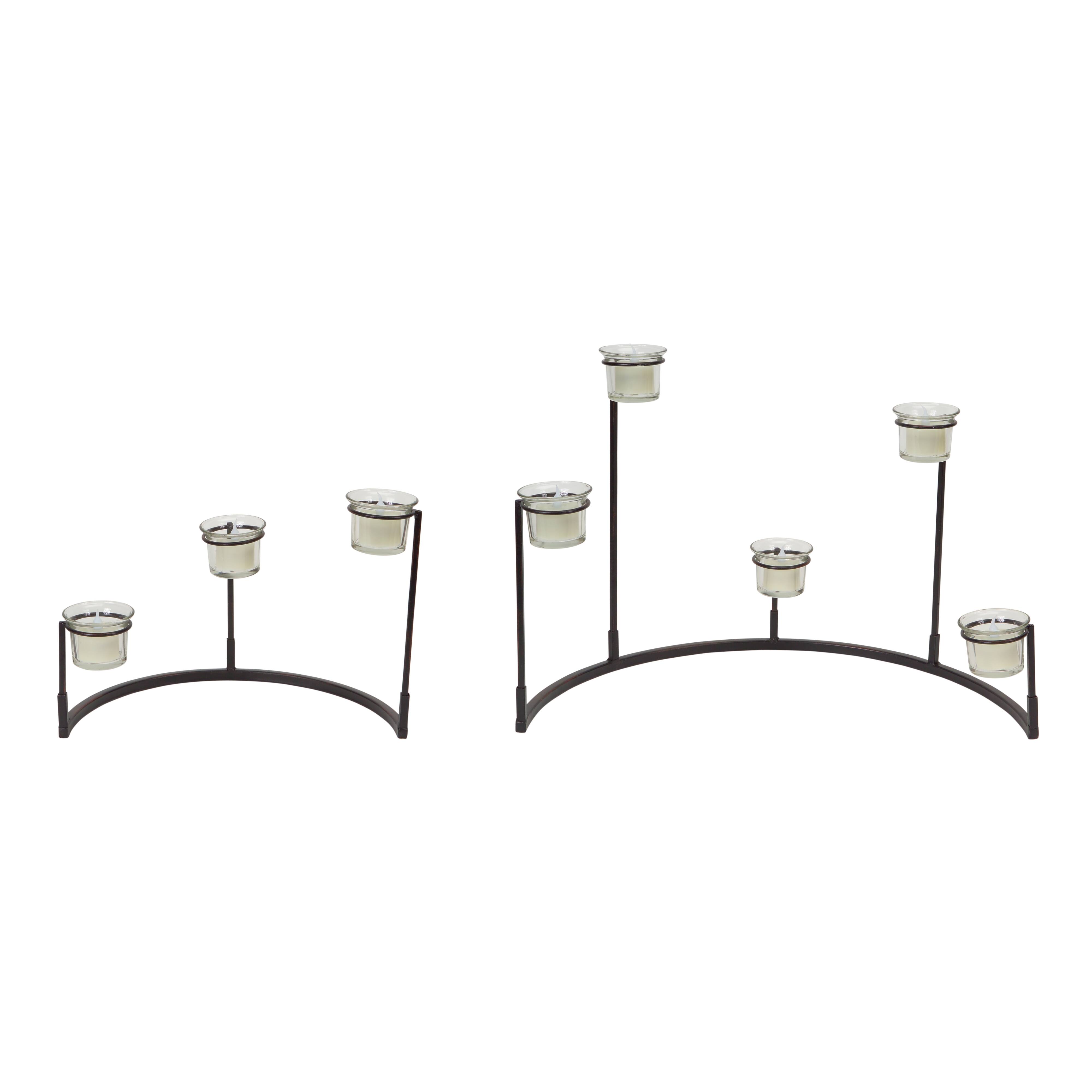 Black Metal Tiered Votive Holder Stand Set