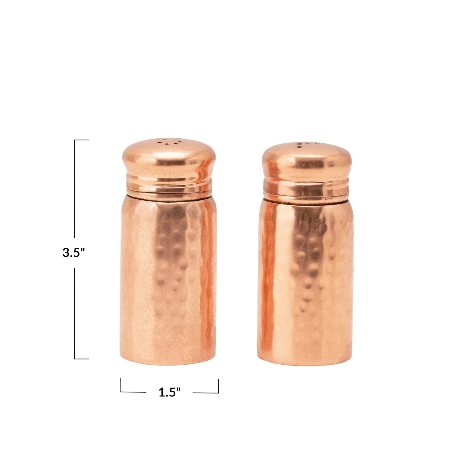 Hello Honey® 3.5" Hammered Copper Finish Salt & Pepper Shaker Set