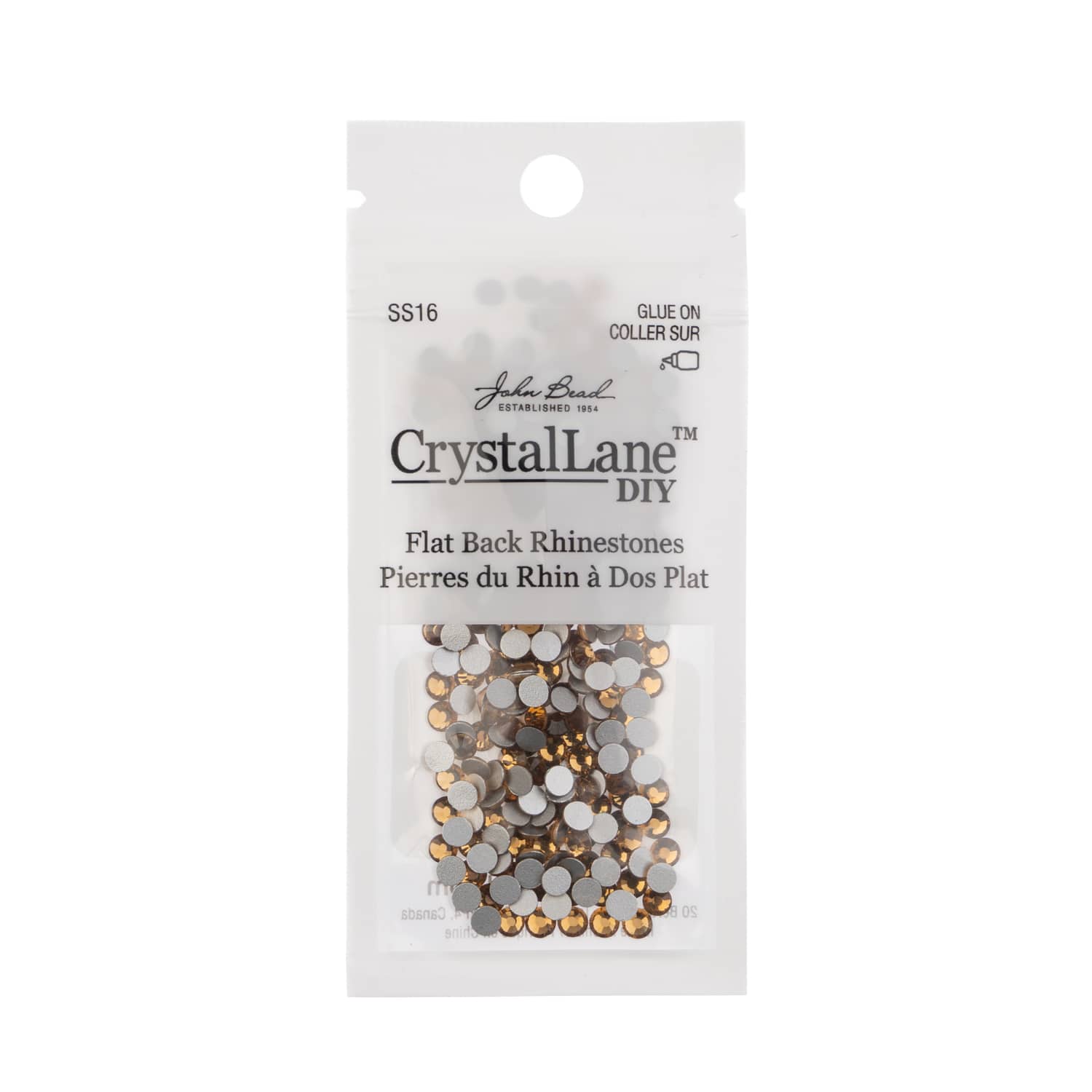 John Bead Crystal Lane SS16 Glass Round Flatback Rhinestones, 288ct.