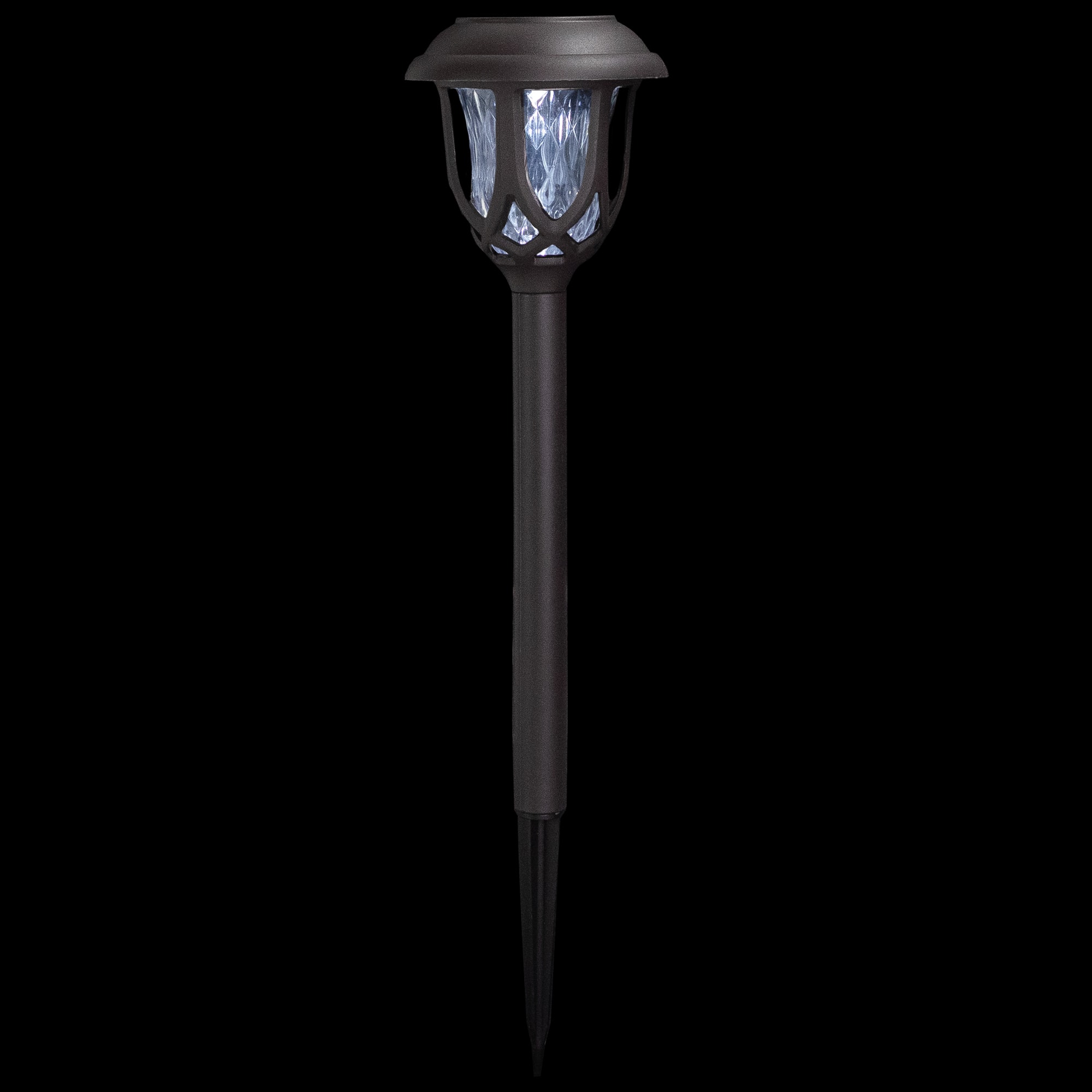 16.25" Black Lantern Style Solar Powered LED Pathway Markers, 6ct.
