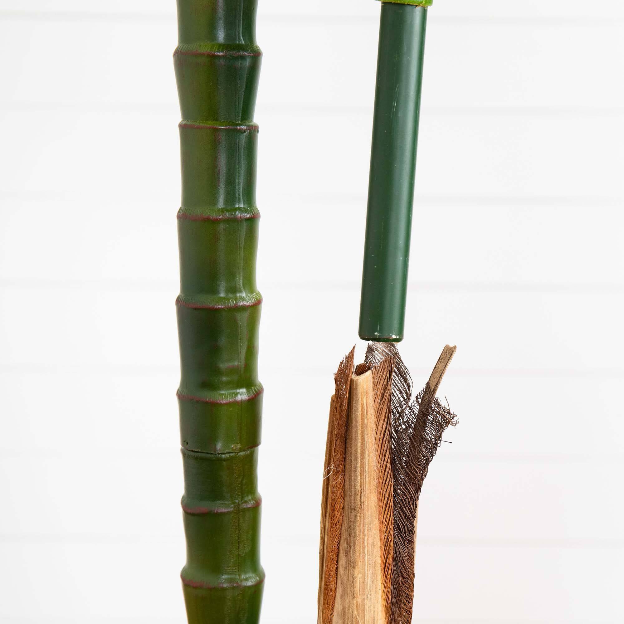 9ft. Potted Green UV Resistant Artificial Double Robellini Palm Tree