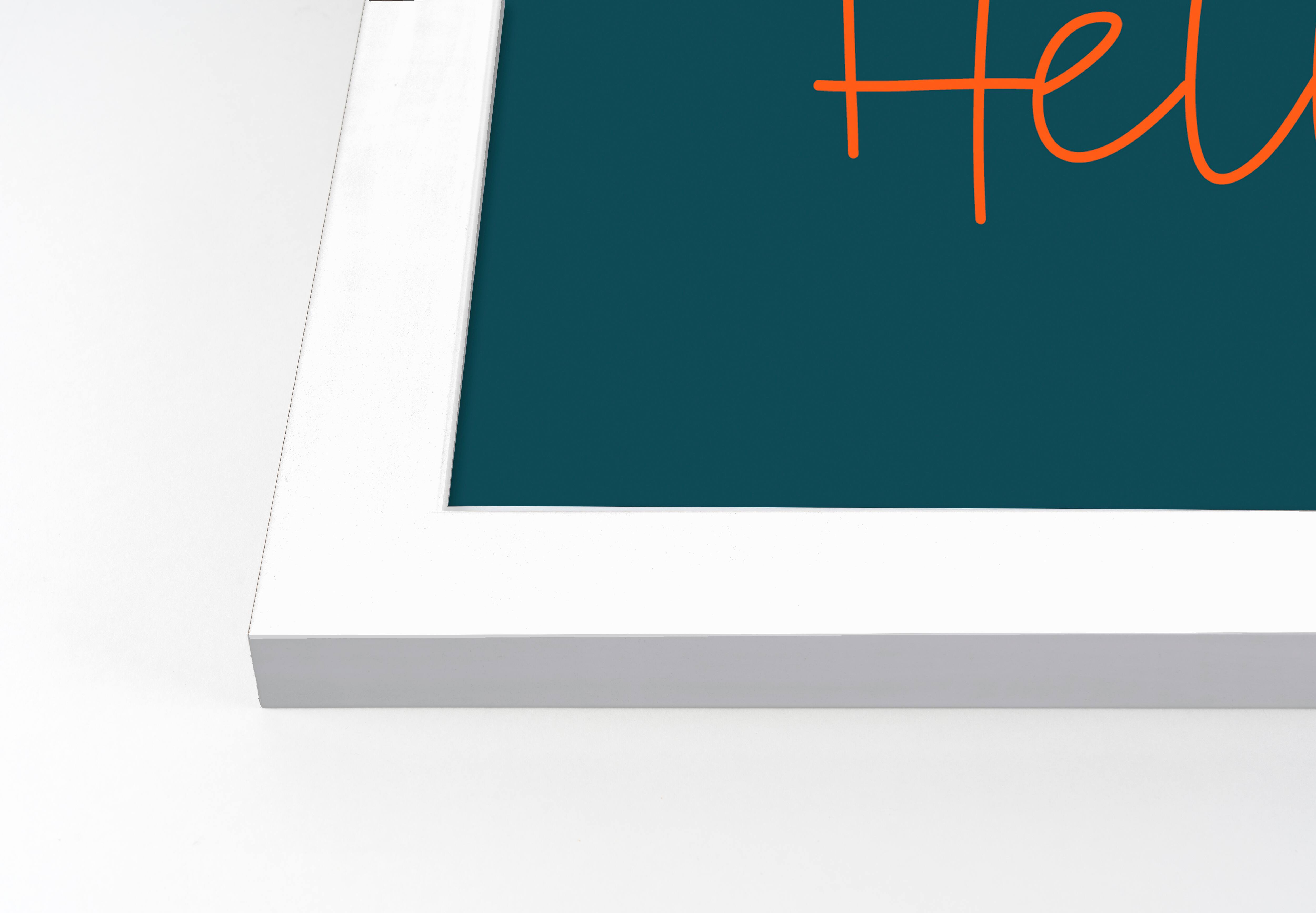 Hello Wave White Framed Print