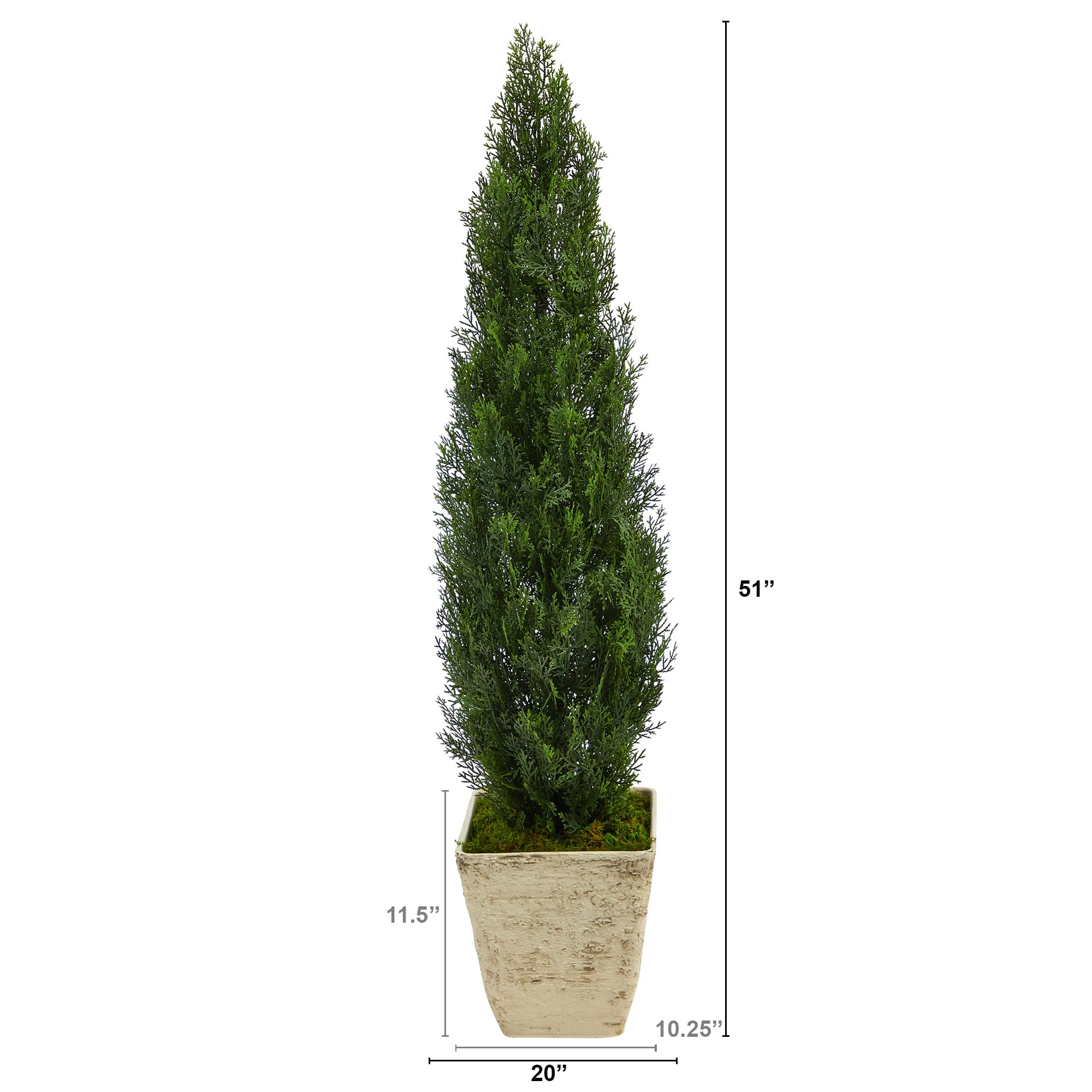 4.5ft. Cedar Artificial Tree in Country White Planter (Indoor/Outdoor)