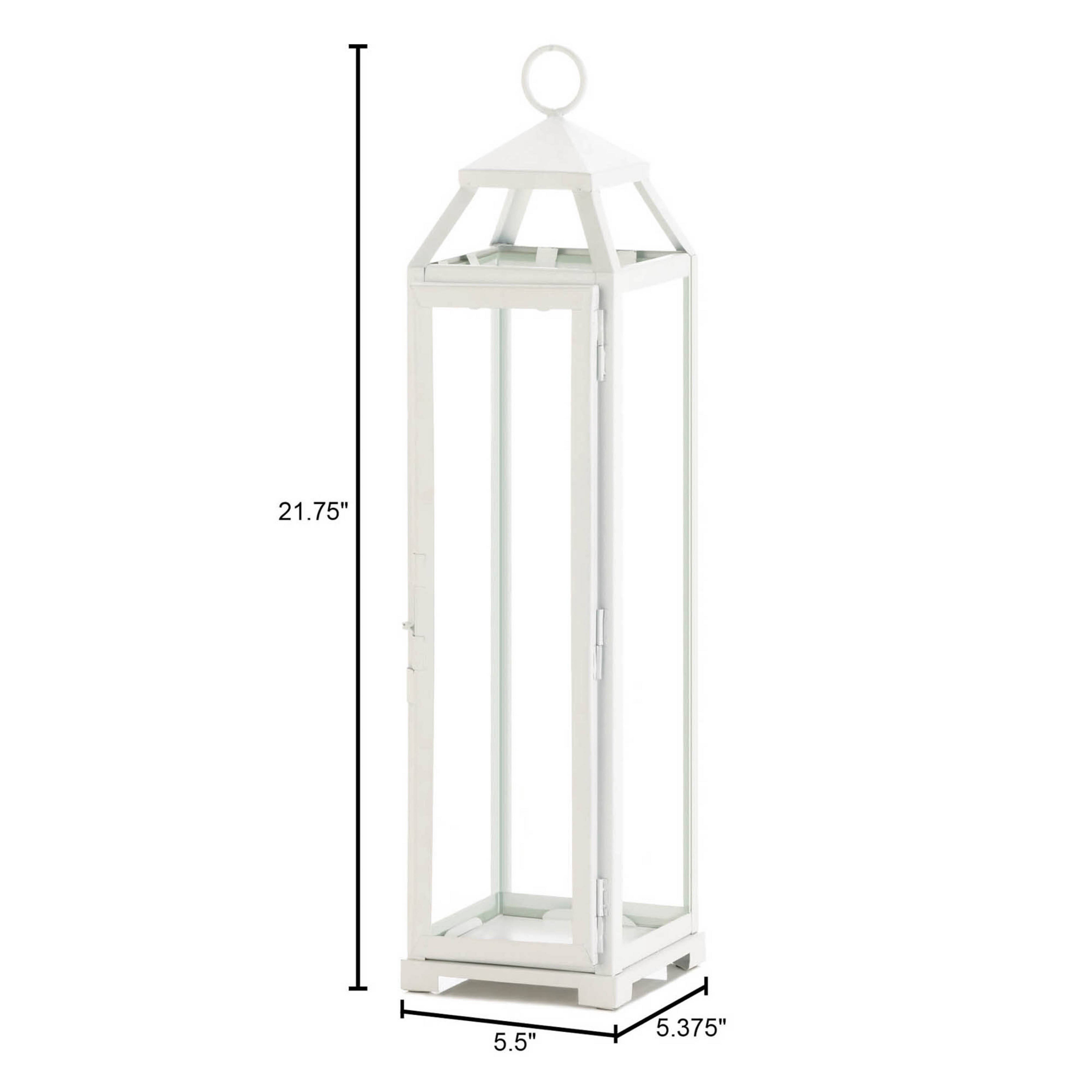 22" Country White Open Top Lantern