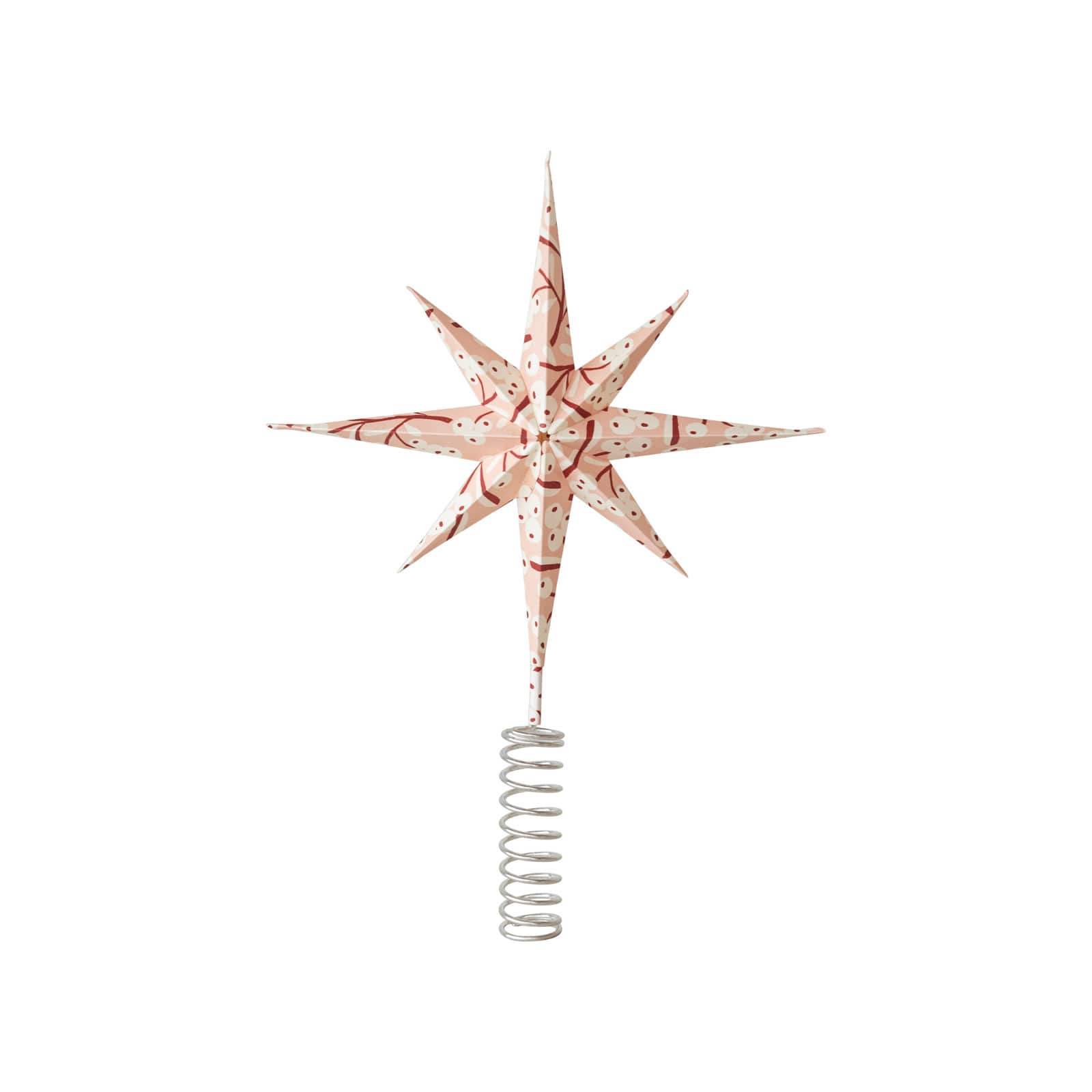Hello Honey® 12" Paper & Metal Star Tree Topper with Berry Pattern