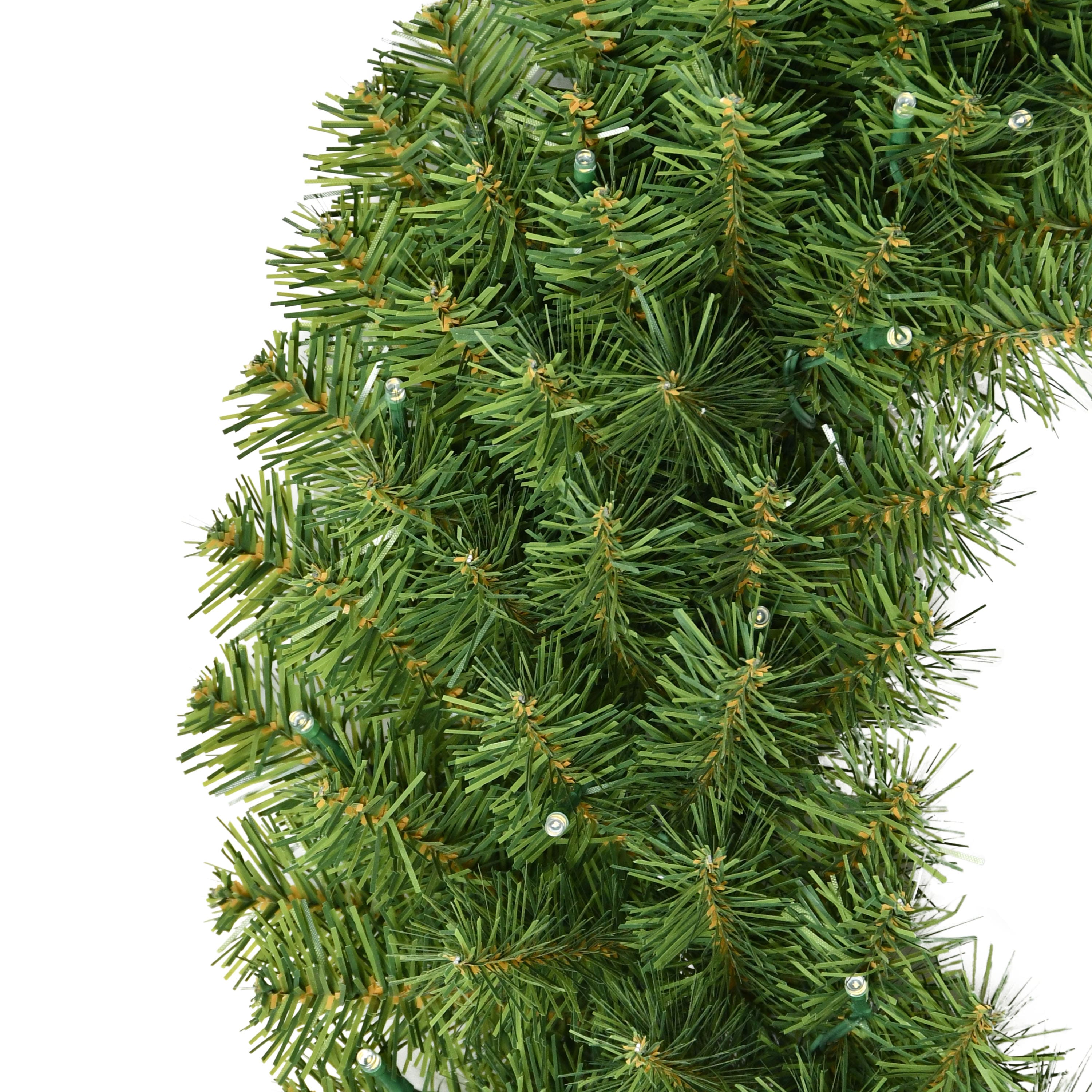 24" Pre-Lit Artificial Christmas Battery-Operated Wreath