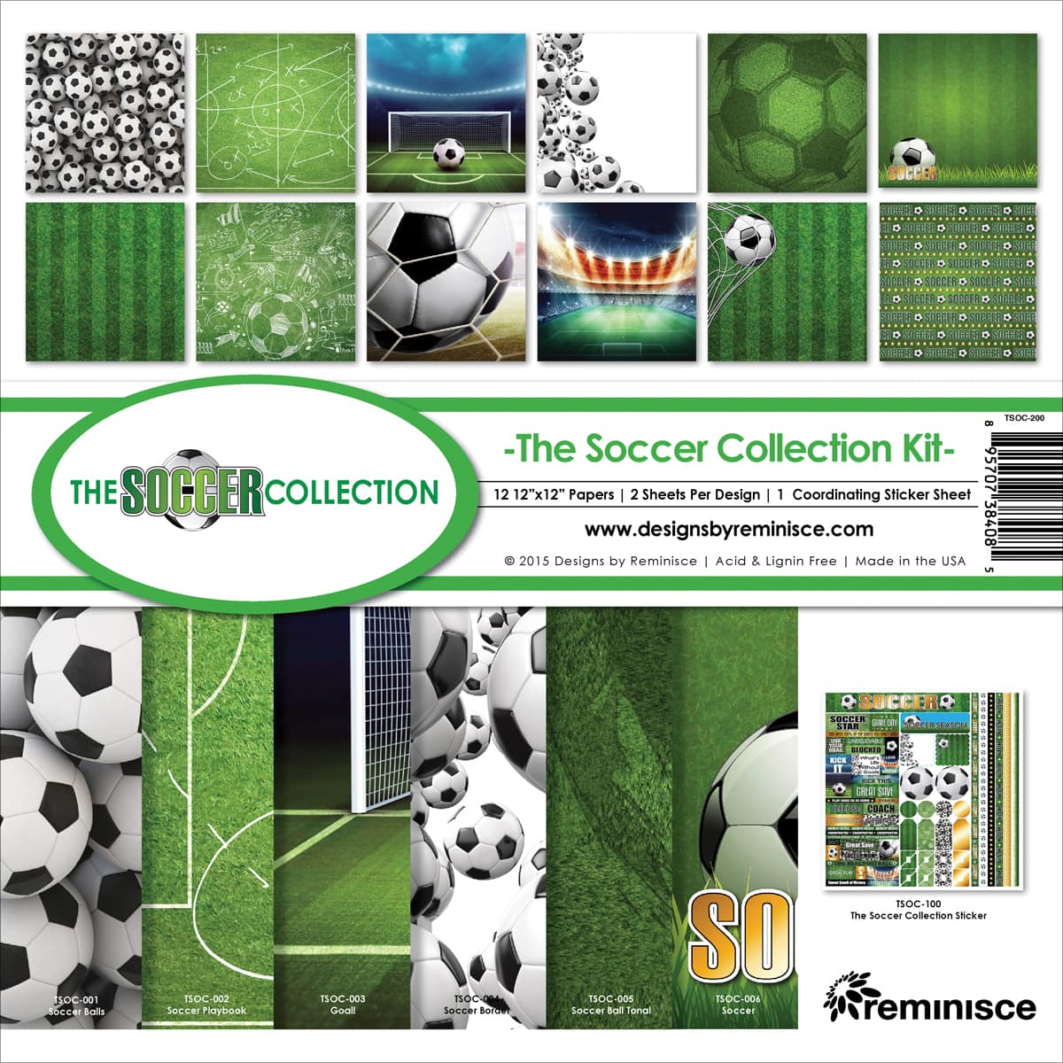 Reminisce Collection Kit 12"X12"-Soccer