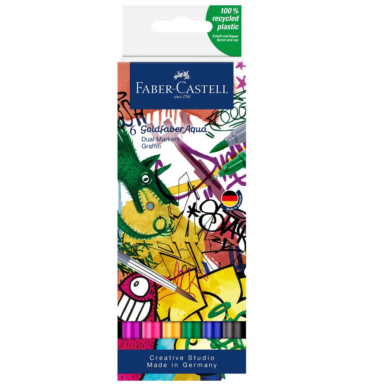 Goldfaber Graffiti Dual Ended Aqua Marker, 6ct.