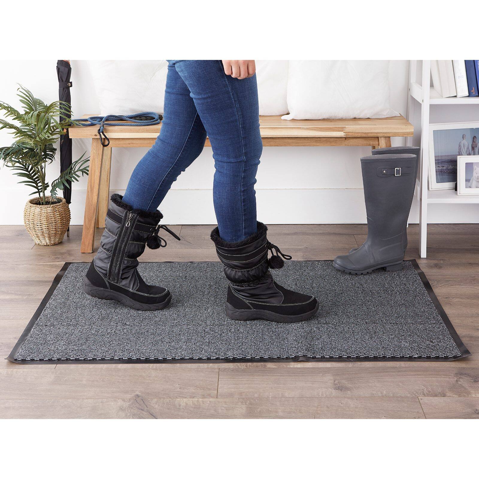 DII® Gray & Black Walk Off Utility Doormat, 30" x 48"