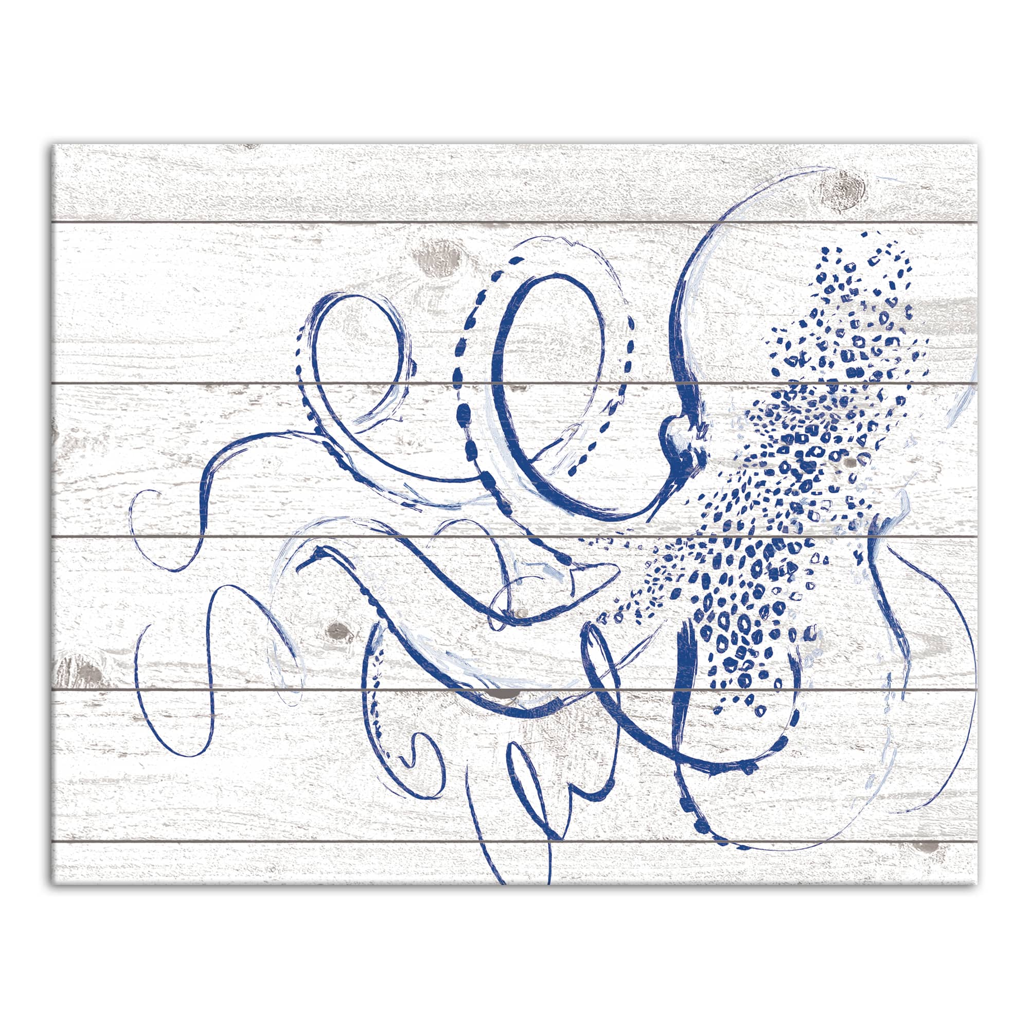 Navy Octopus Canvas Wall Art