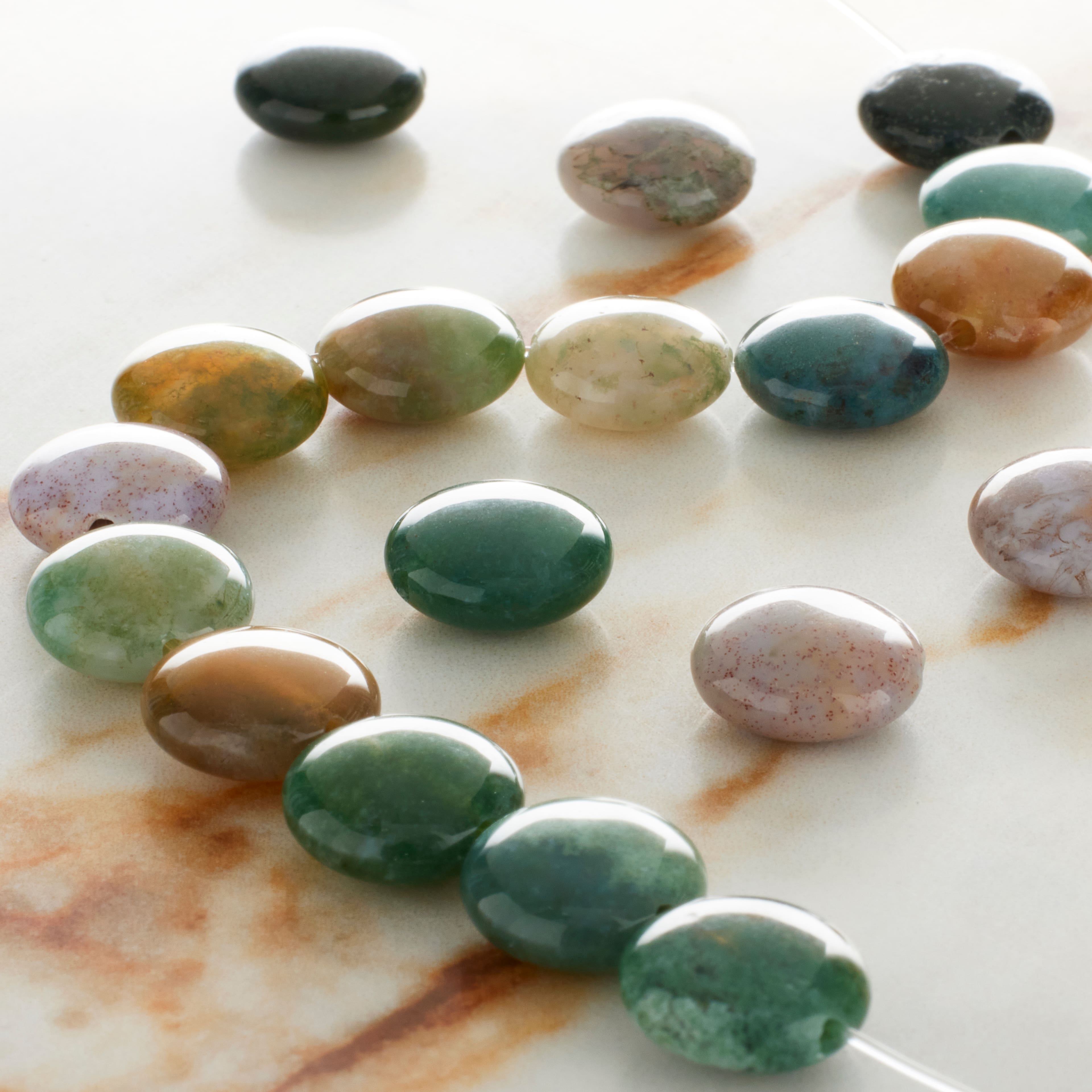 12 Pack: Multicolor Fancy Jasper Flat Round Beads, 10mm by Bead Landing™