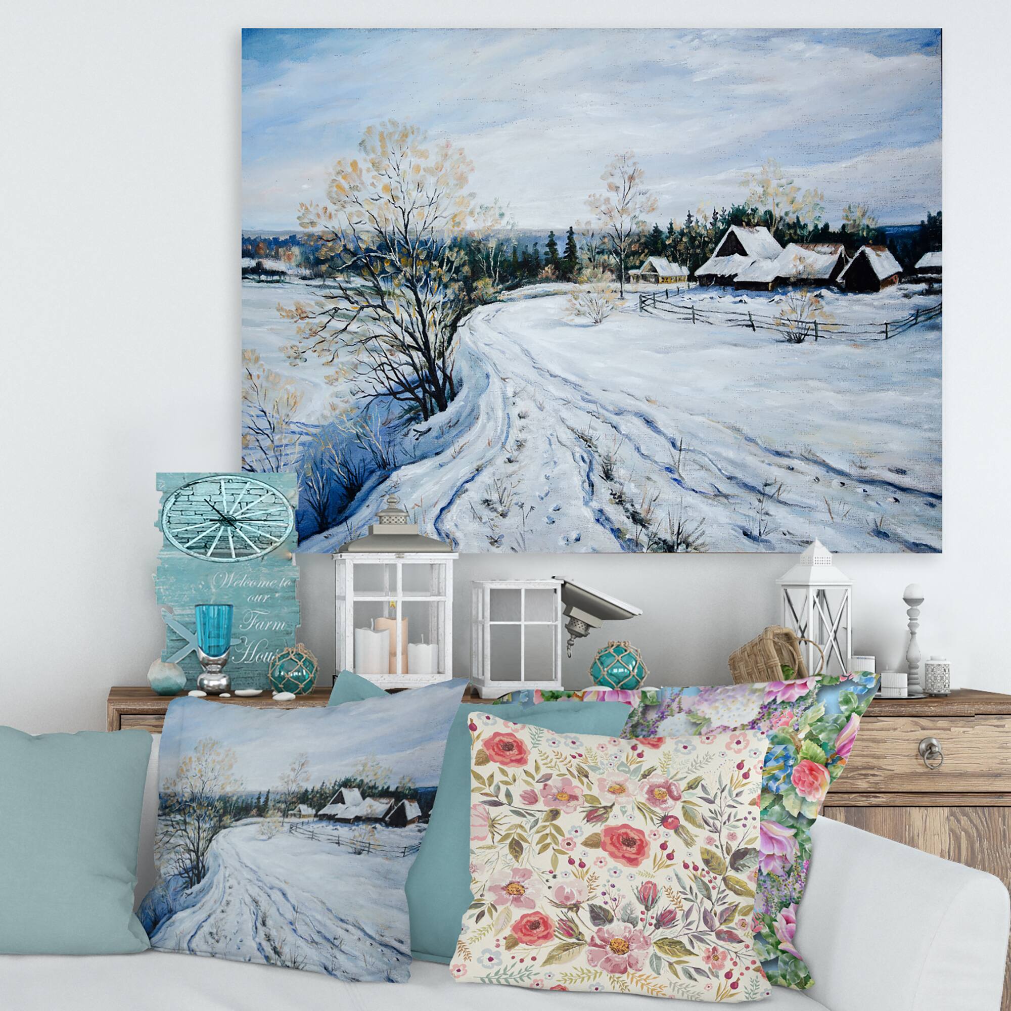 Designart - Country Road In Winter Times II