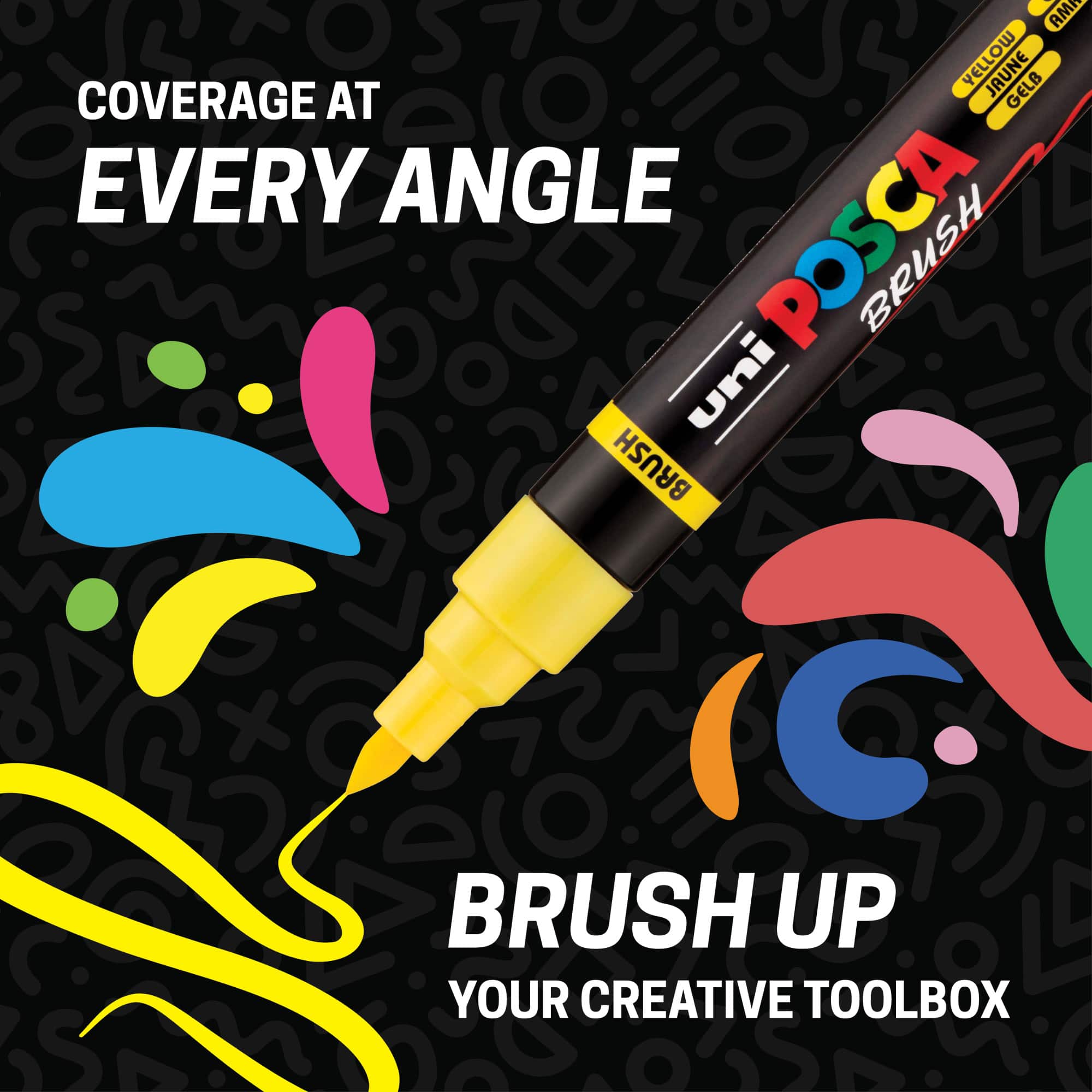 POSCA® PC-5BR 16 Colour Brush Tip Paint Marker Set