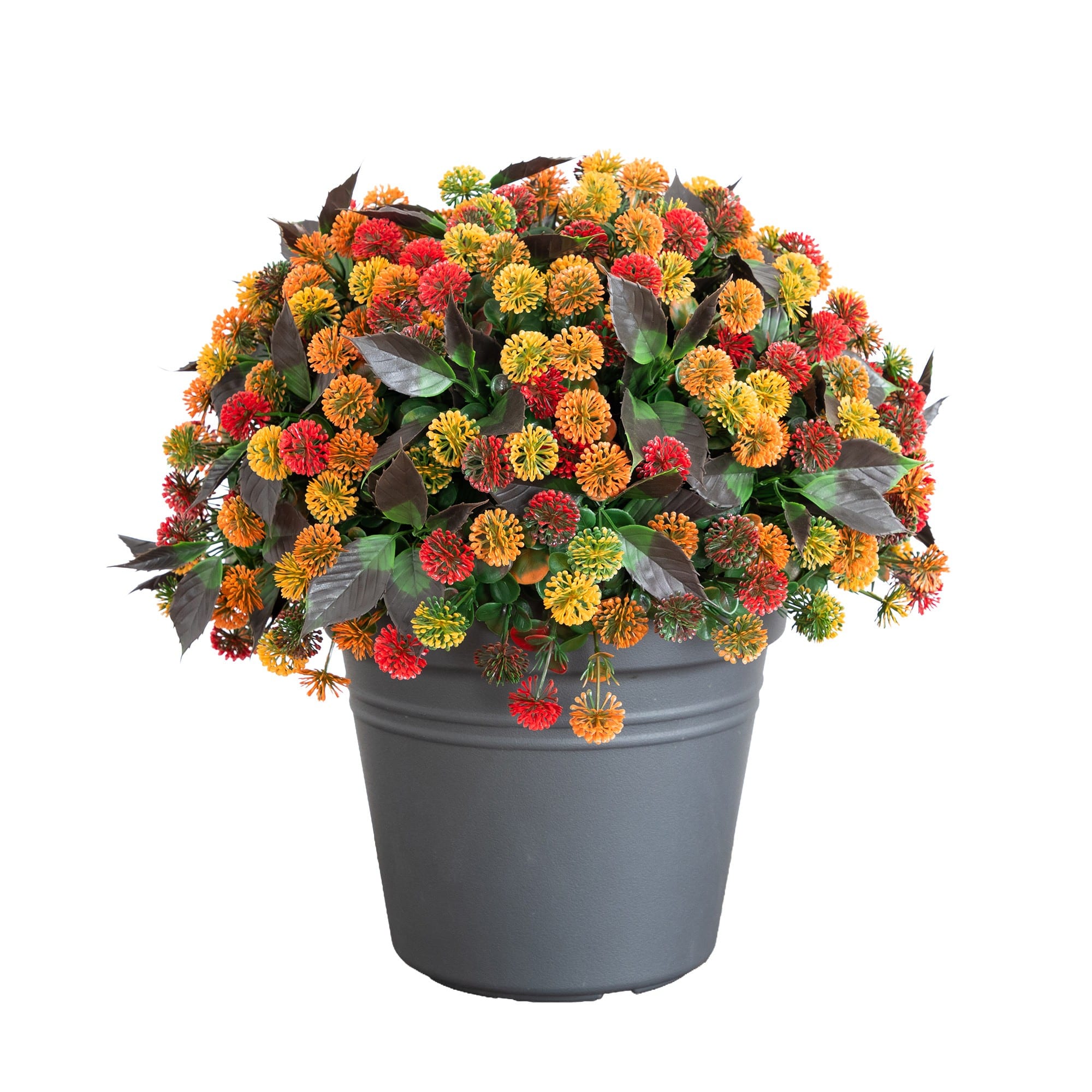 16" UV Resistant Autumn Artificial Mixed Fall Mum Plant in Pot