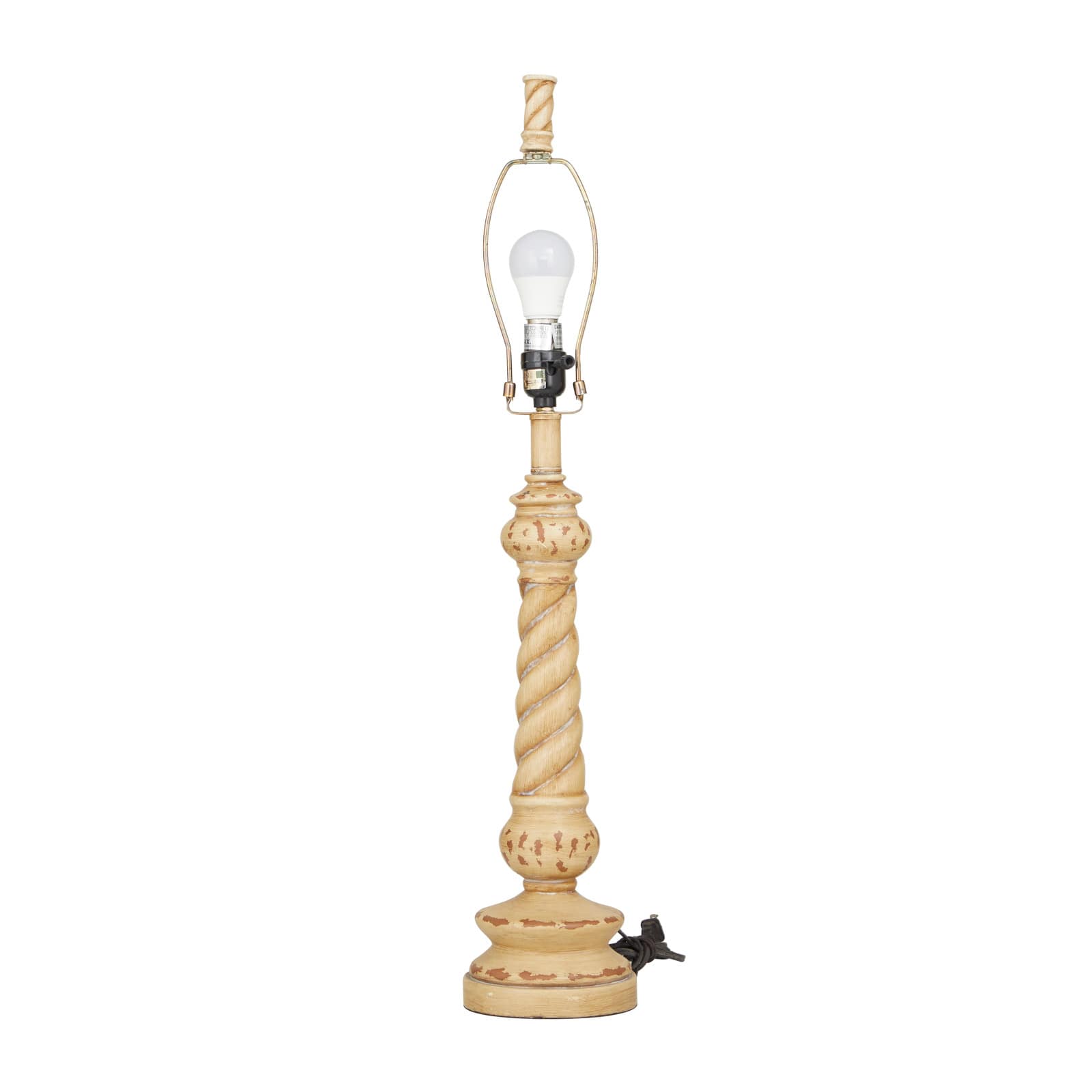 Brown Polystone Table Lamp Set of 2 14", 31"