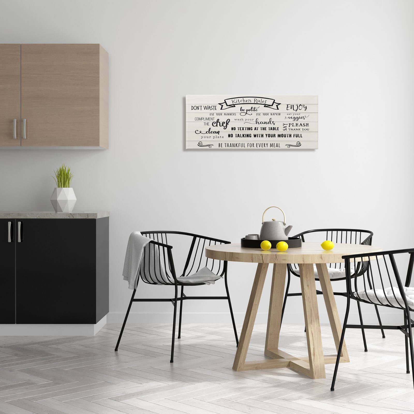 Stupell Industries Kitchen Rules List Family Happiness Motivational Phrases Canvas Wall Art